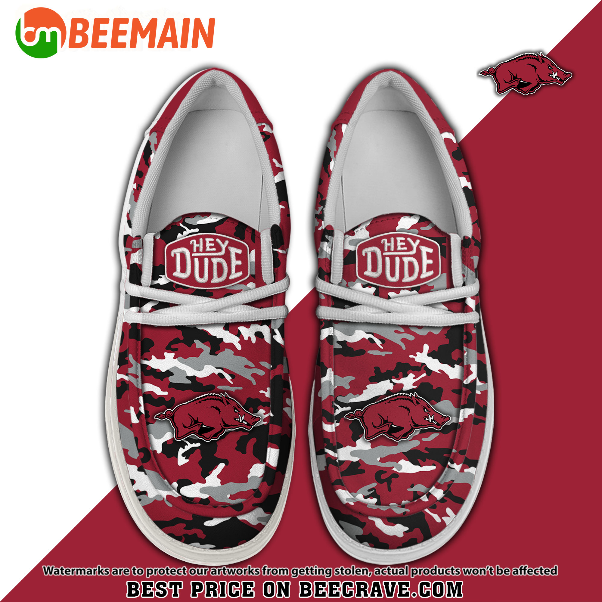 Arkansas Razorbacks Personalized Hey Dude Shoes For Men And Women ST9295