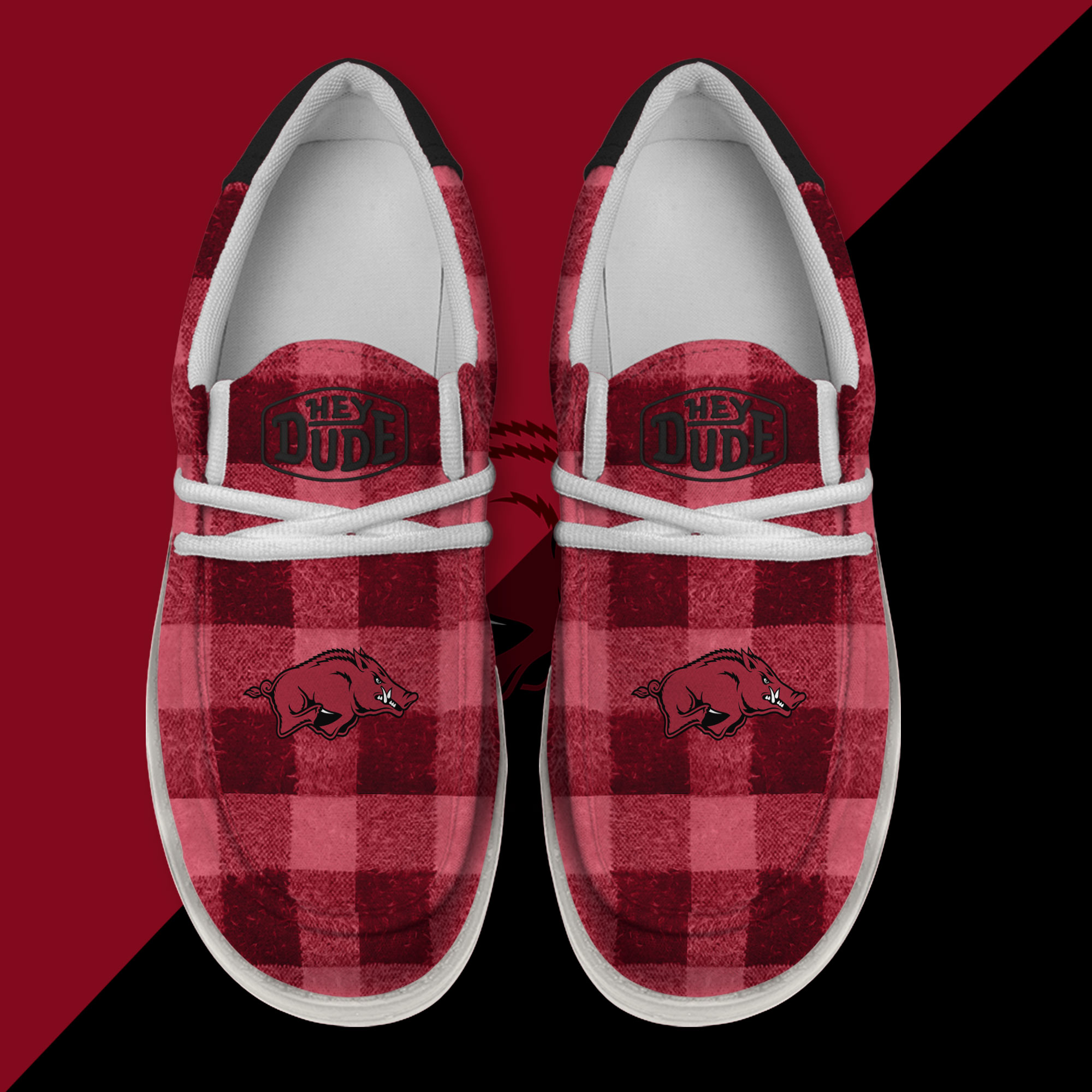 Arkansas Razorbacks Personalized Hey Dude Shoes For Men And Women ST9398