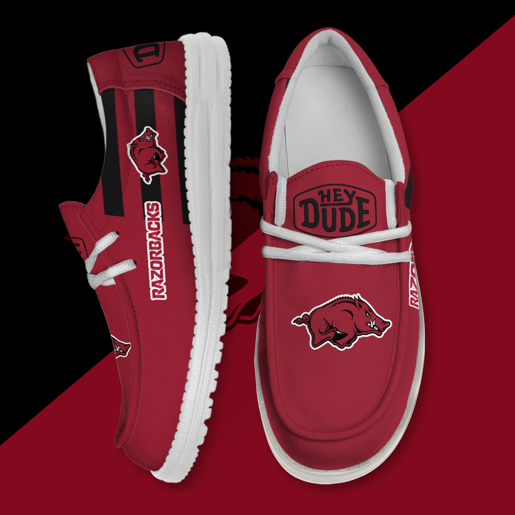 Arkansas Razorbacks Personalized Hey Dude Shoes For Men And Women ST9854