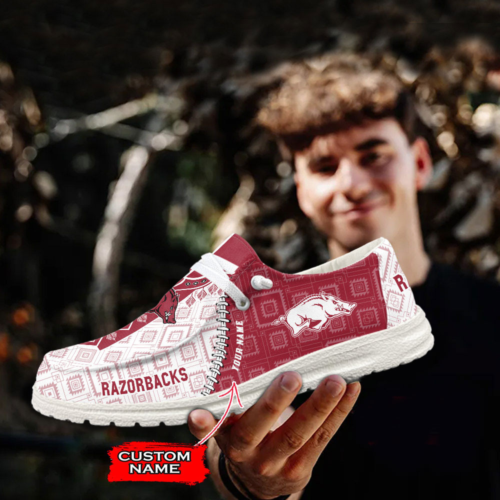 Arkansas Razorbacks Personalized Hey Dude Shoes For Men And Women ST9945