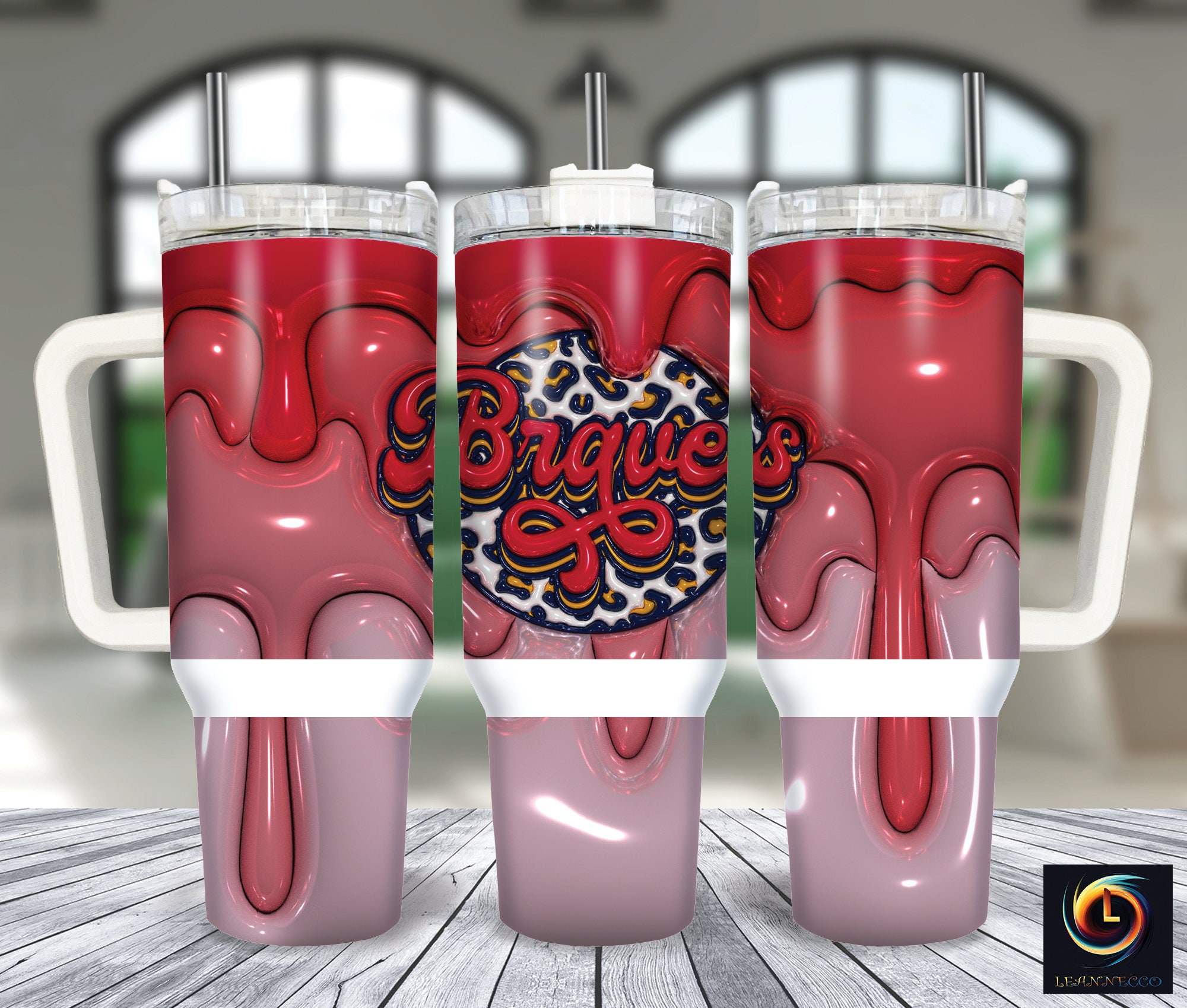 Atlanta Braves MLB Stanley Tumbler With Handle Personalized Name St1509