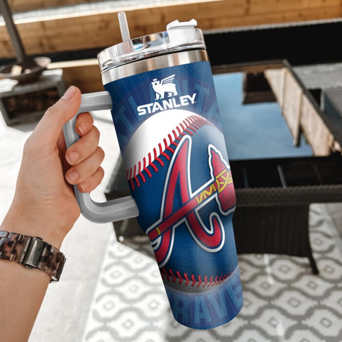 Atlanta Braves Stanley Tumbler Personalized Name St7227