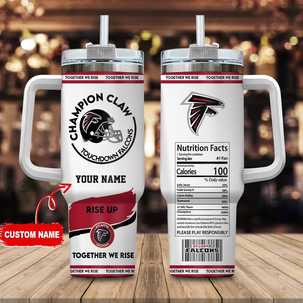 Atlanta Falcons NFL Champion Claw Stanley Tumbler With Handle Personalized Name St3788
