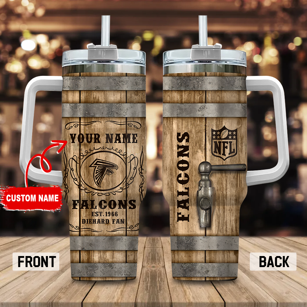 Atlanta Falcons NFL Diehard Fan Stanley Tumbler With Handle Personalized Name St6848