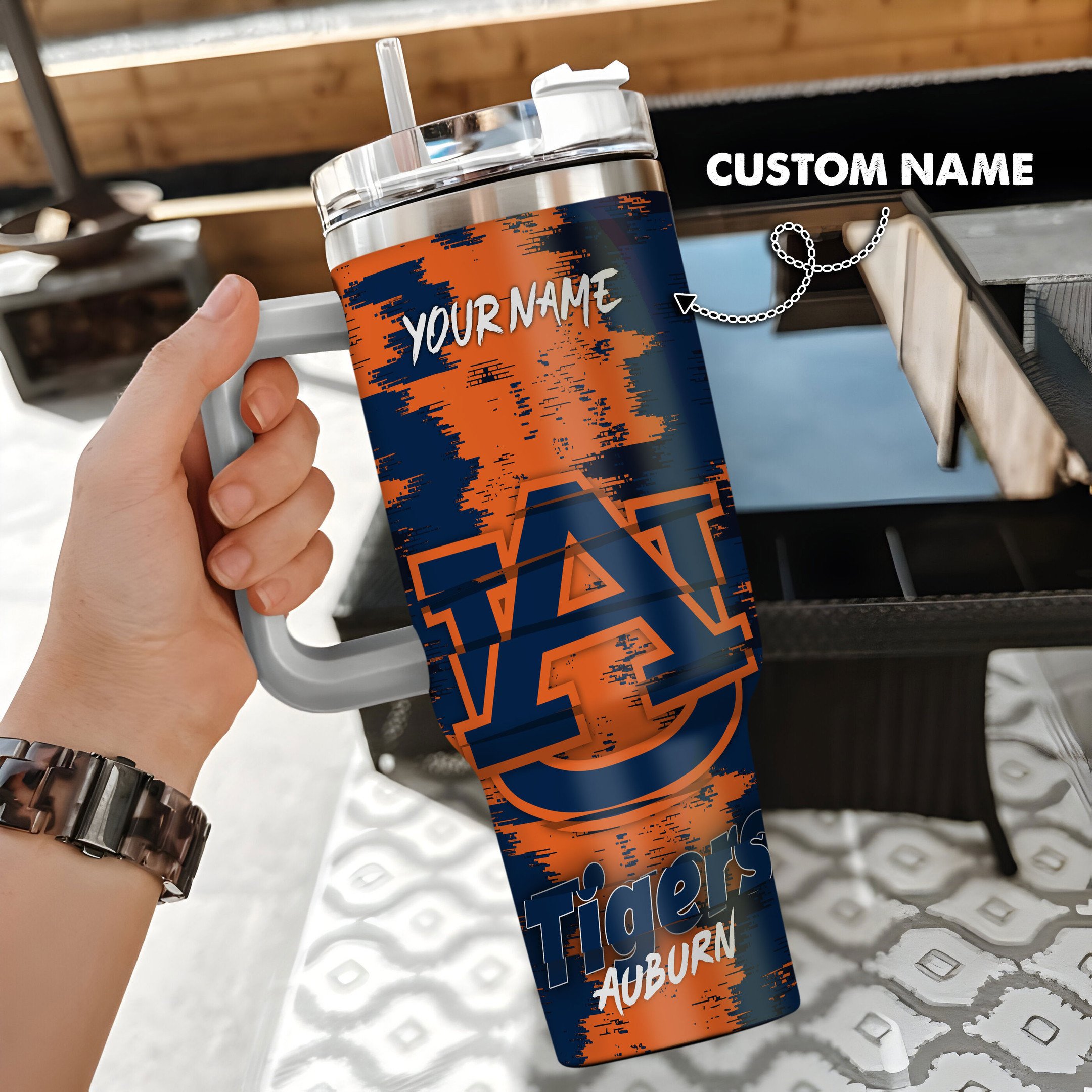 Auburn Tigers Stanley Tumbler Personalized Name St9094