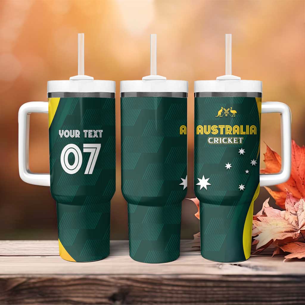 Australia Cricket GO Aussie ?Modern Motif Stanley Tumbler With Handle Personalized Name St2009