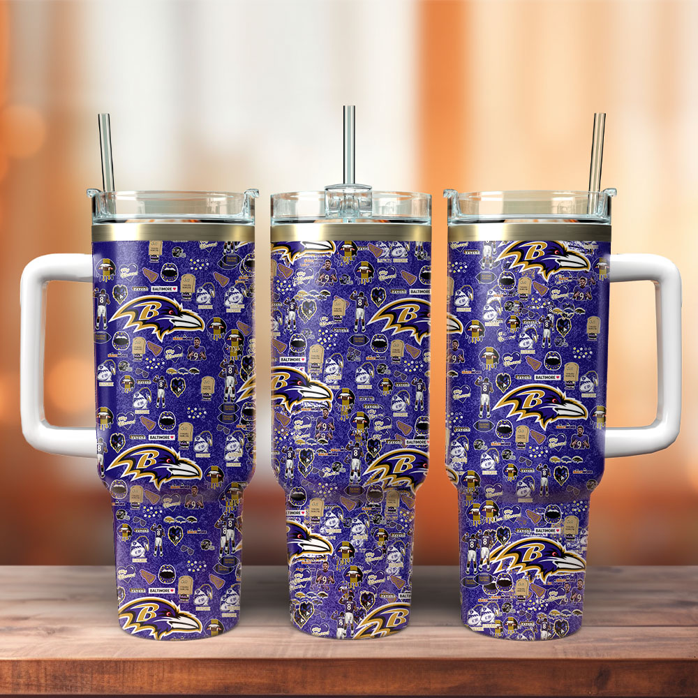 Baltimore Ravens NFL Stanley Tumbler With Handle Personalized Name St2727