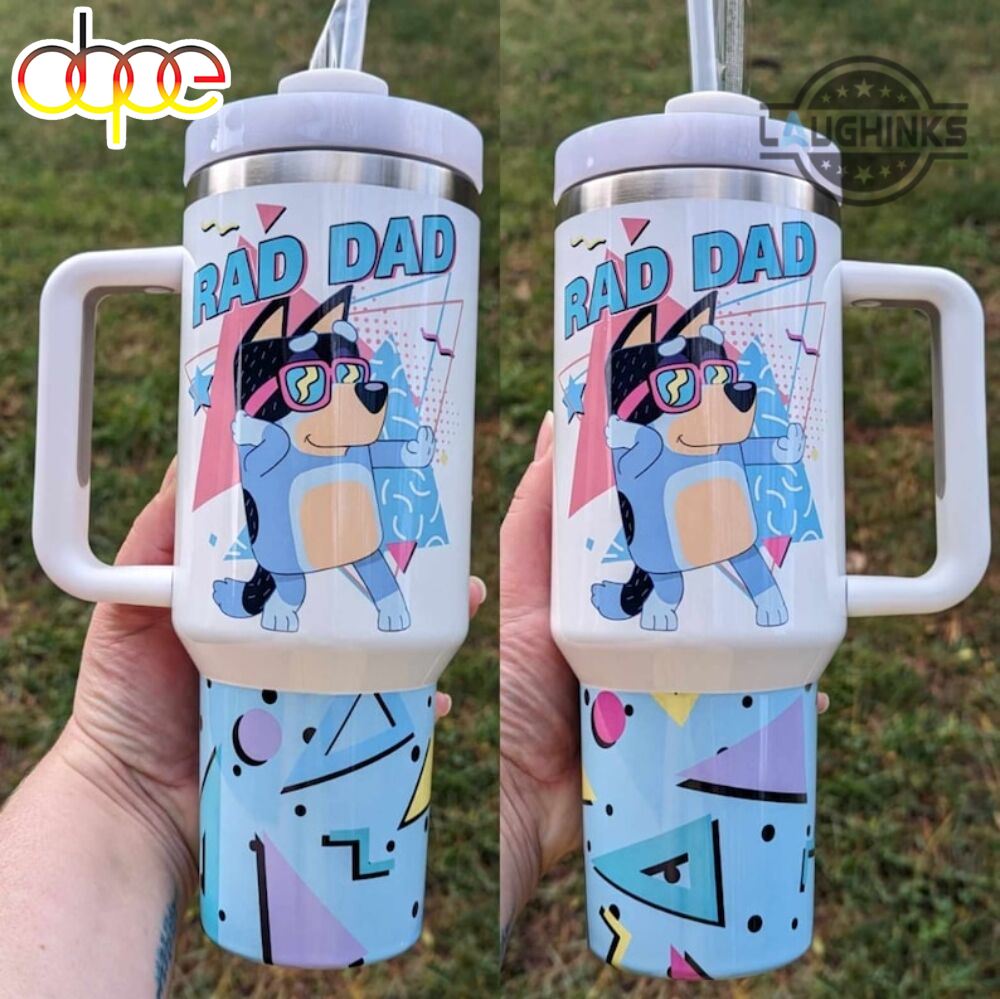 Bandit Heeler Bluey Cartoon Stanley Tumbler With Handle Personalized Name St6874