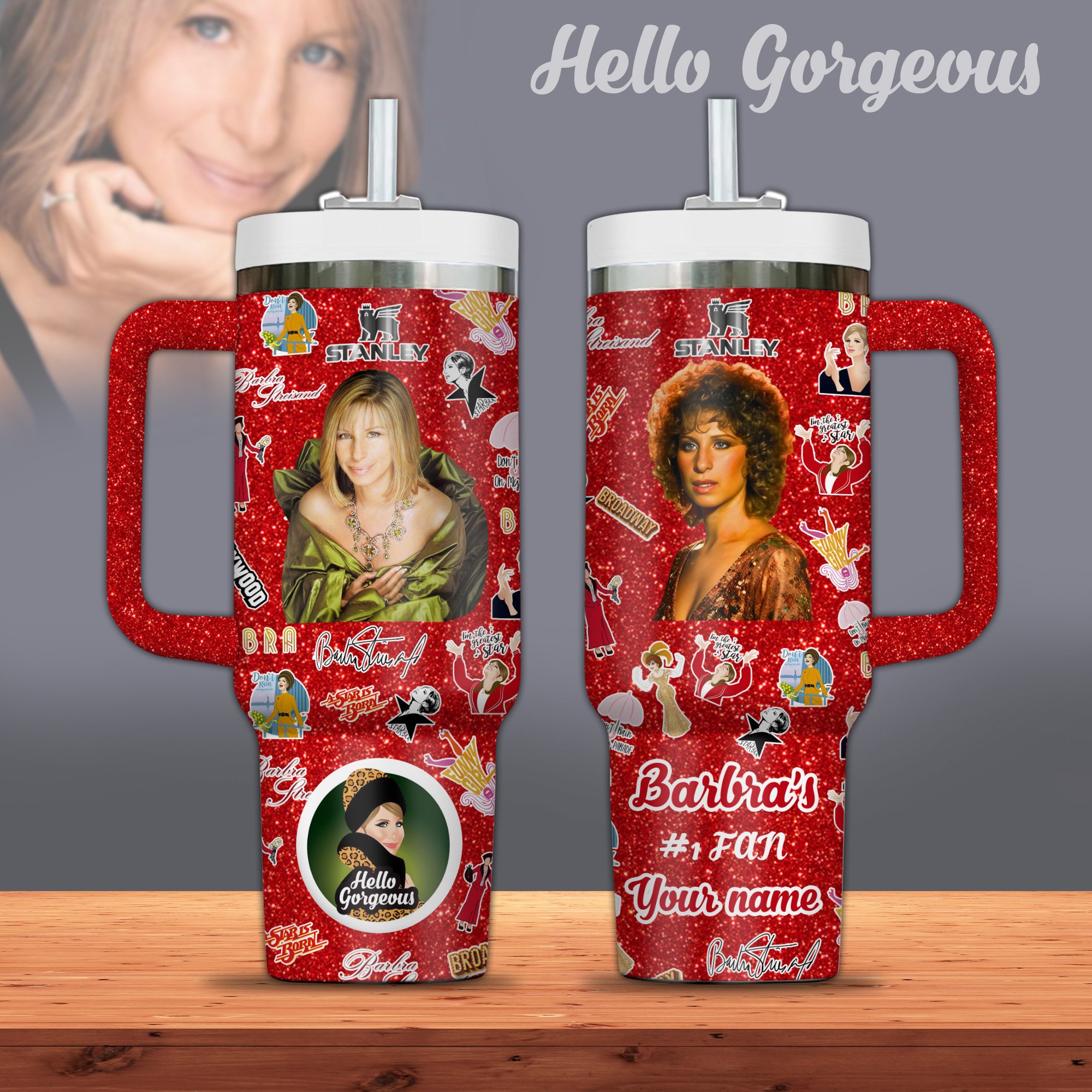 Barbra Streisand Music Stanley Tumbler With Handle Personalized Name St8218