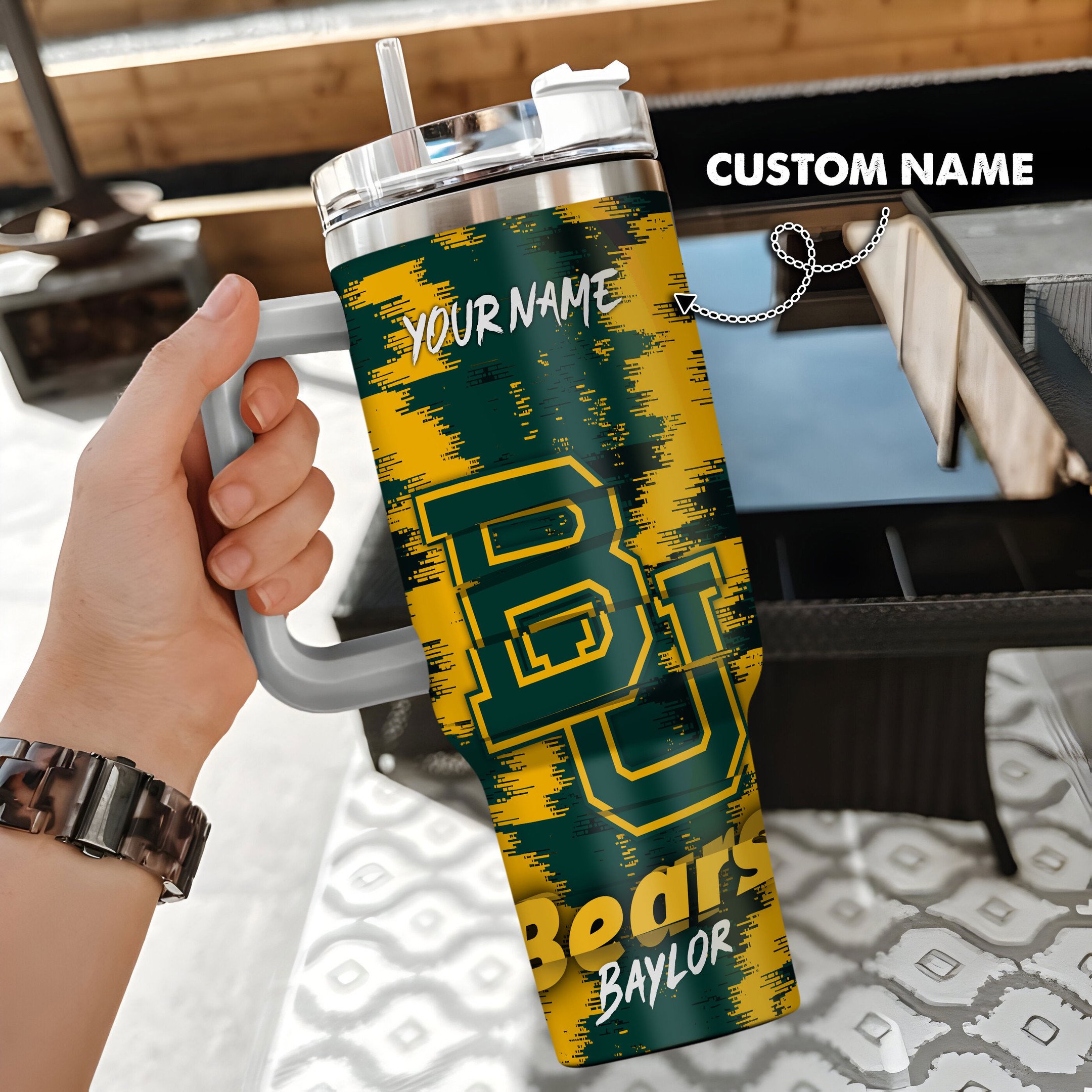 Baylor Bears Stanley Tumbler Personalized Name St1242