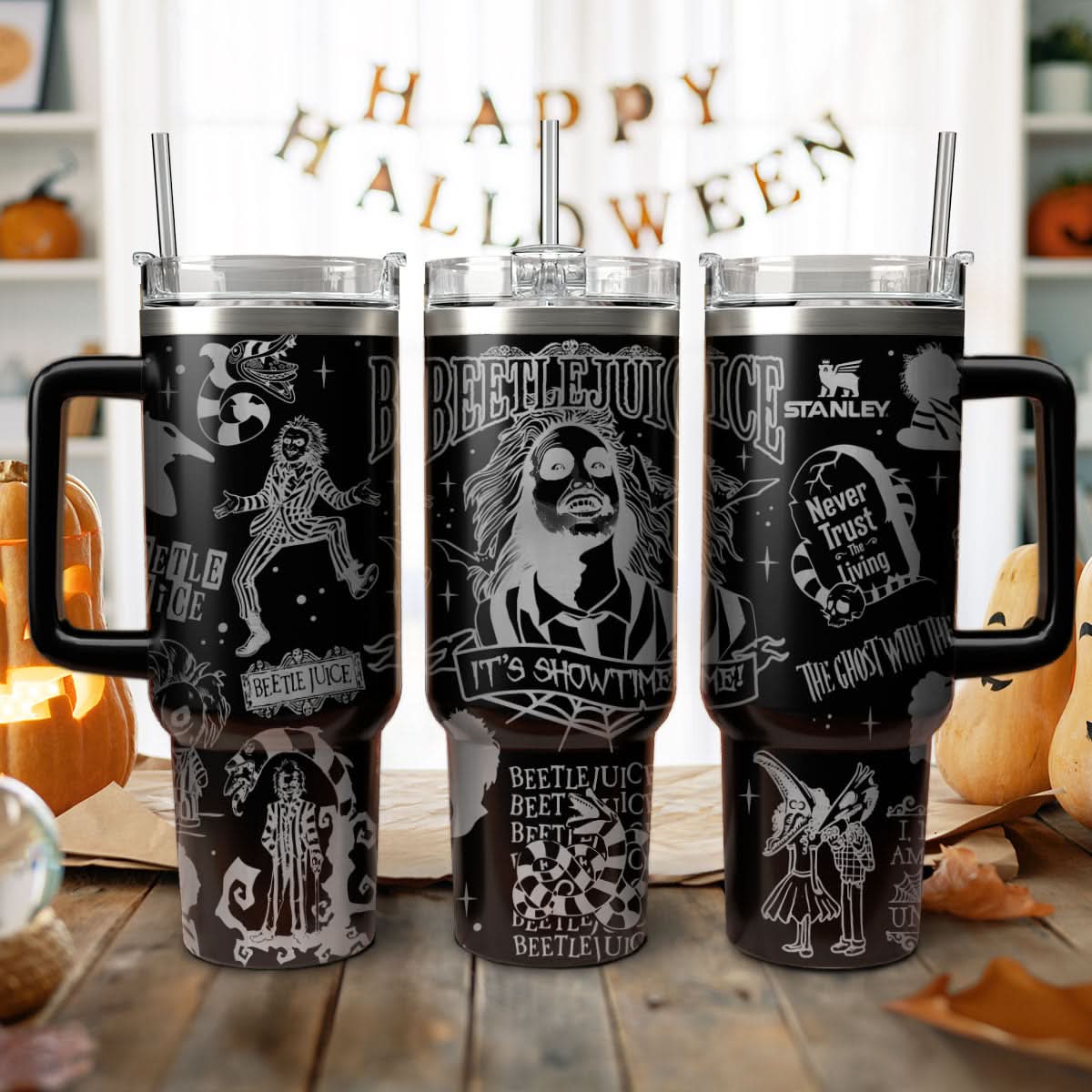 Beetlejuice Movies Stanley Tumbler With Handle Personalized Name St9142