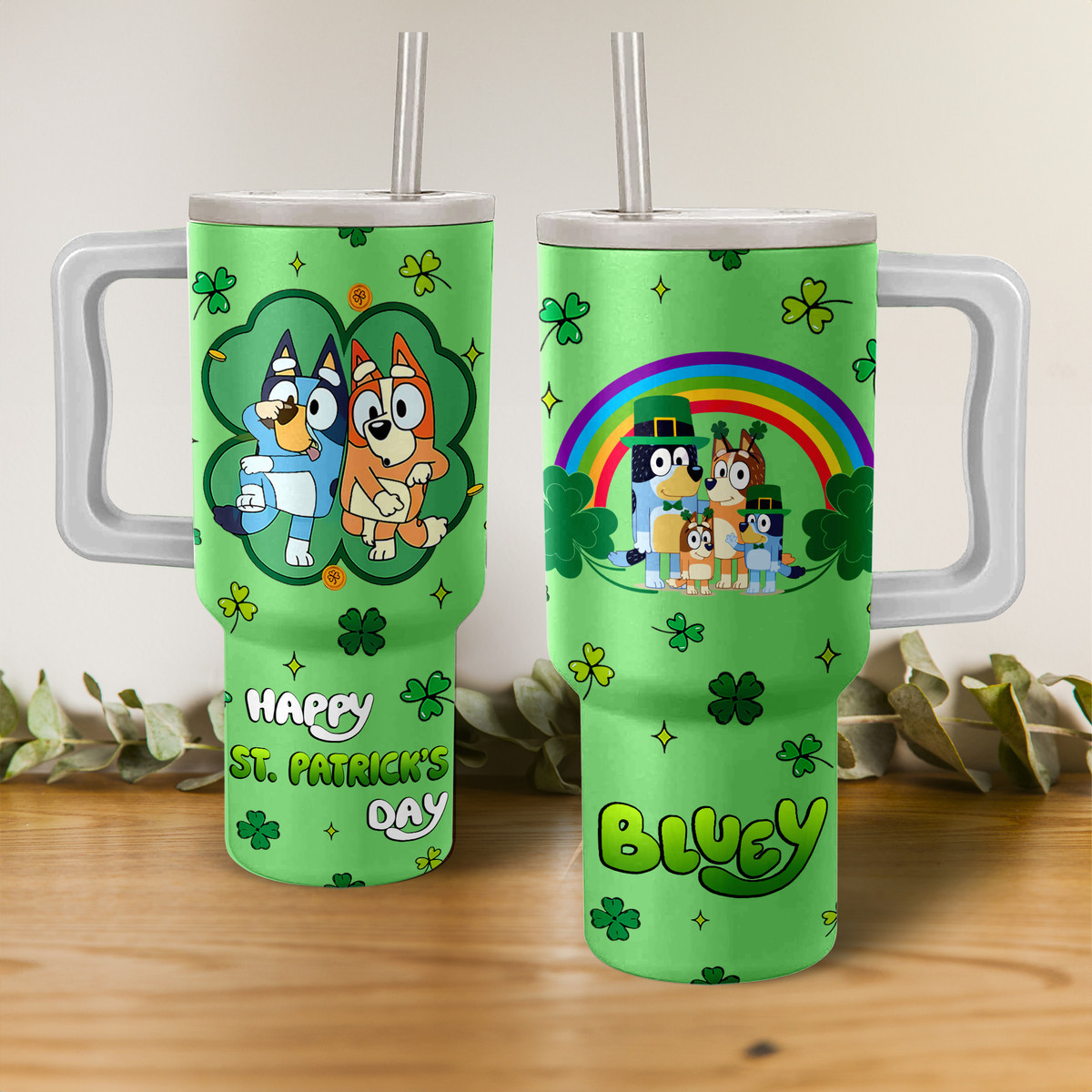 Bluey Cartoon Stanley Tumbler With Handle Personalized Name St4200