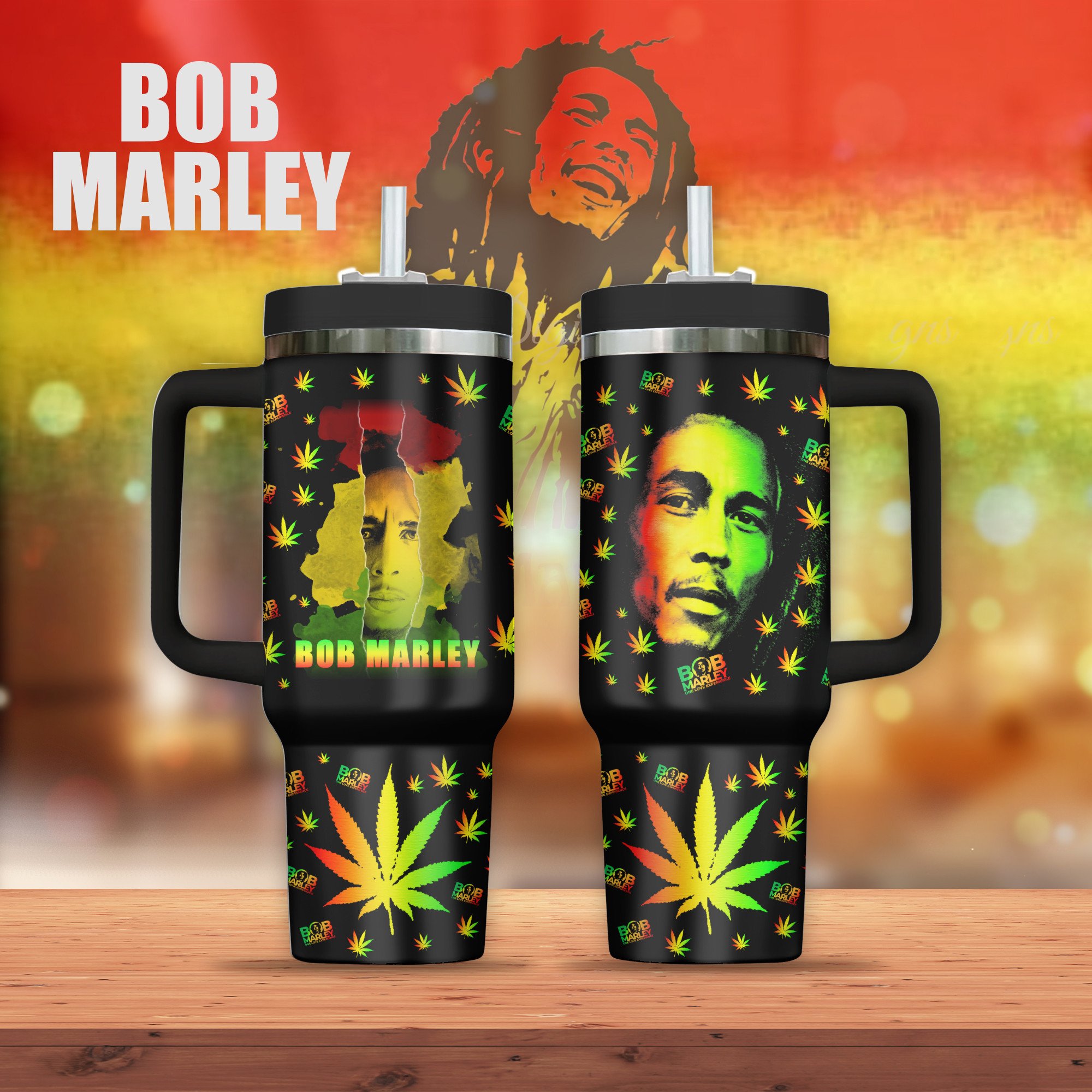 Bob Marley Music Stanley Tumbler With Handle Personalized Name St4651