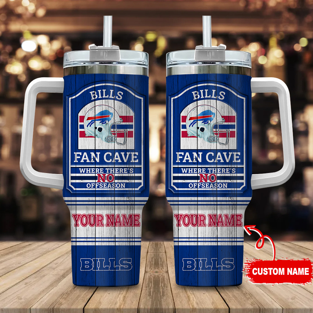 Buffalo Bills NFL Fan Cave Stanley Tumbler With Handle Personalized Name St5396
