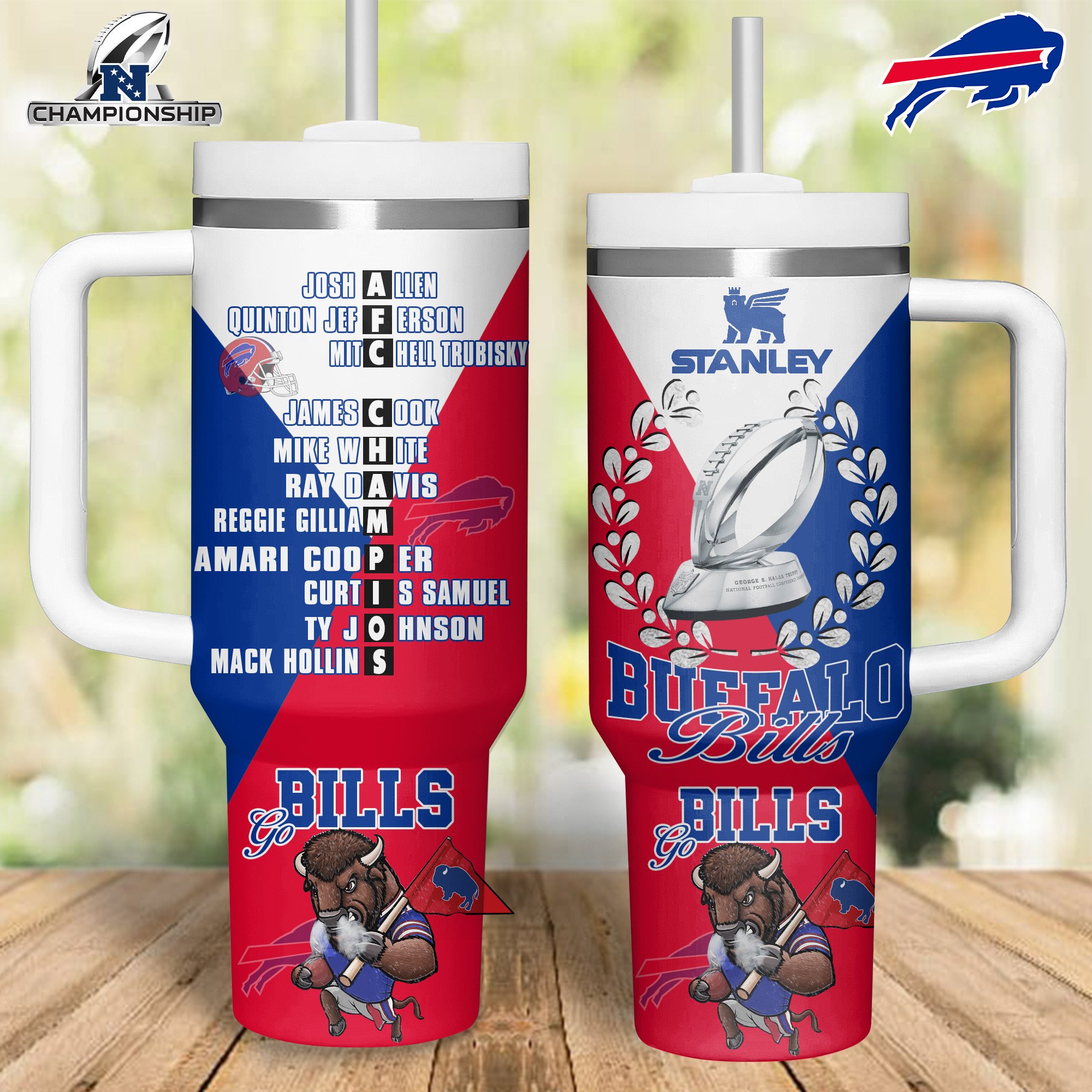 Buffalo Bills NFL Sports Stanley Tumbler With Handle Personalized Name St5135