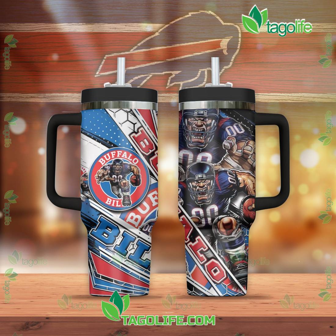 Buffalo Bills NFL Stanley Tumbler With Handle Personalized Name St1357