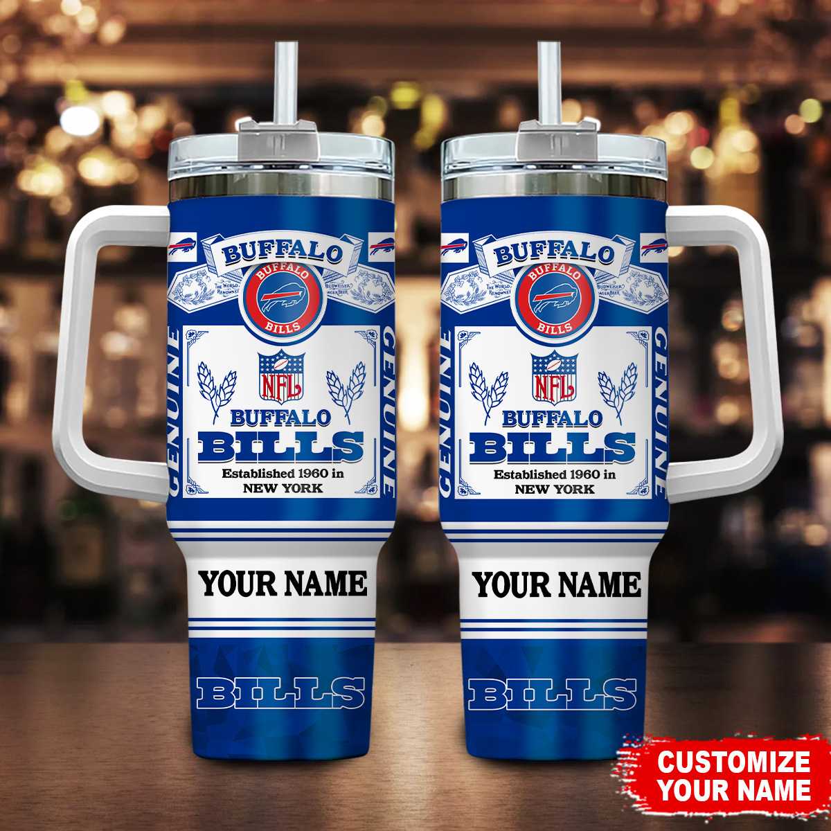 Buffalo Bills NFL Super Bowl Champs Pride Stanley Tumbler With Handle Personalized Name St7983