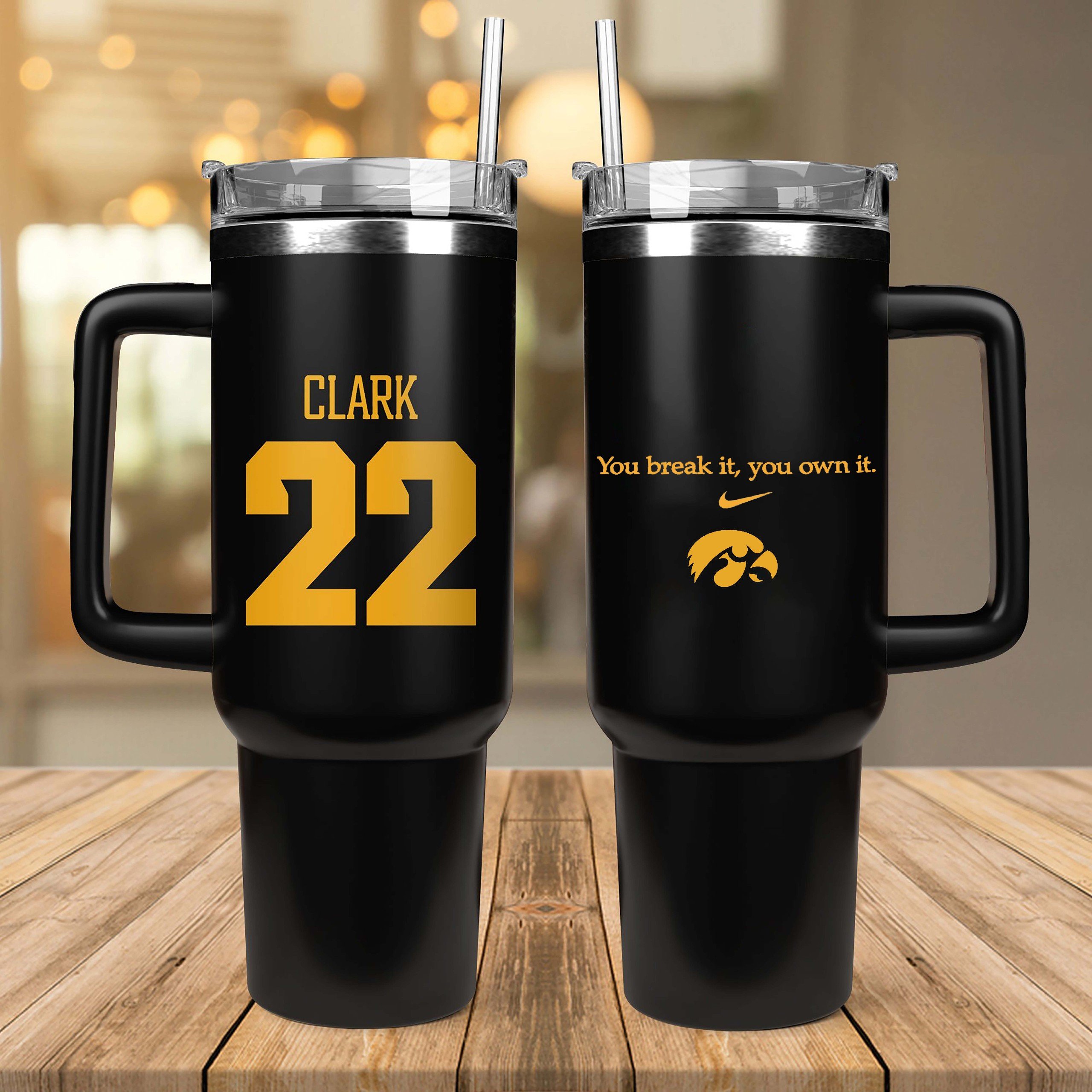 Caitlin Clark Iowa Hawkeyes Women Basketball NCAA Stanley Tumbler With Handle Personalized Name St8947