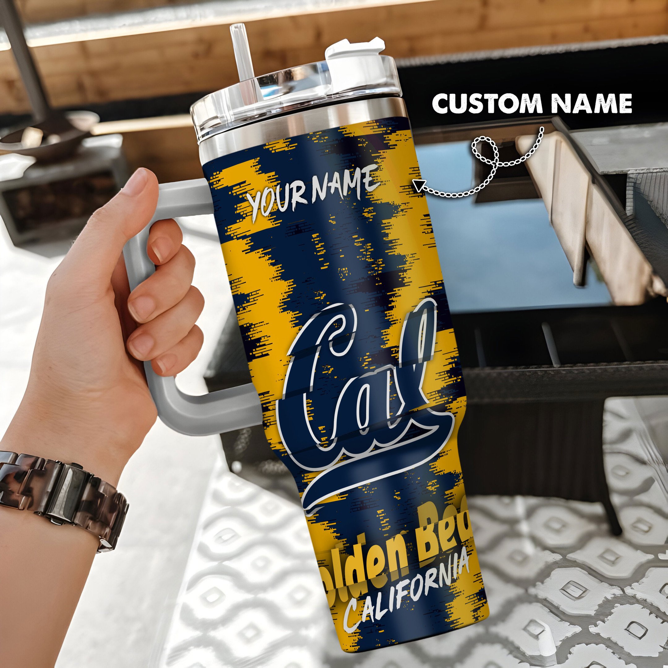 California Golden Bears Stanley Tumbler Personalized Name St4588