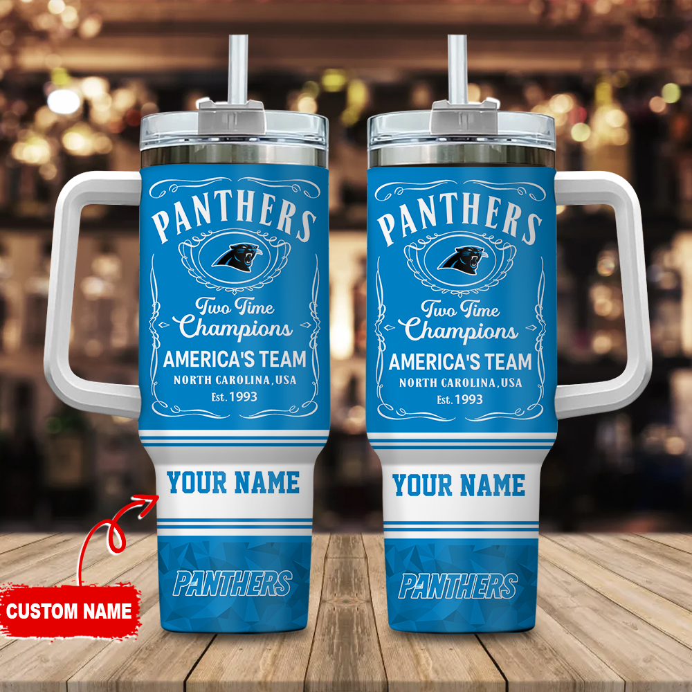 Carolina Panthers NFL Stanley Tumbler With Handle Personalized Name St7081