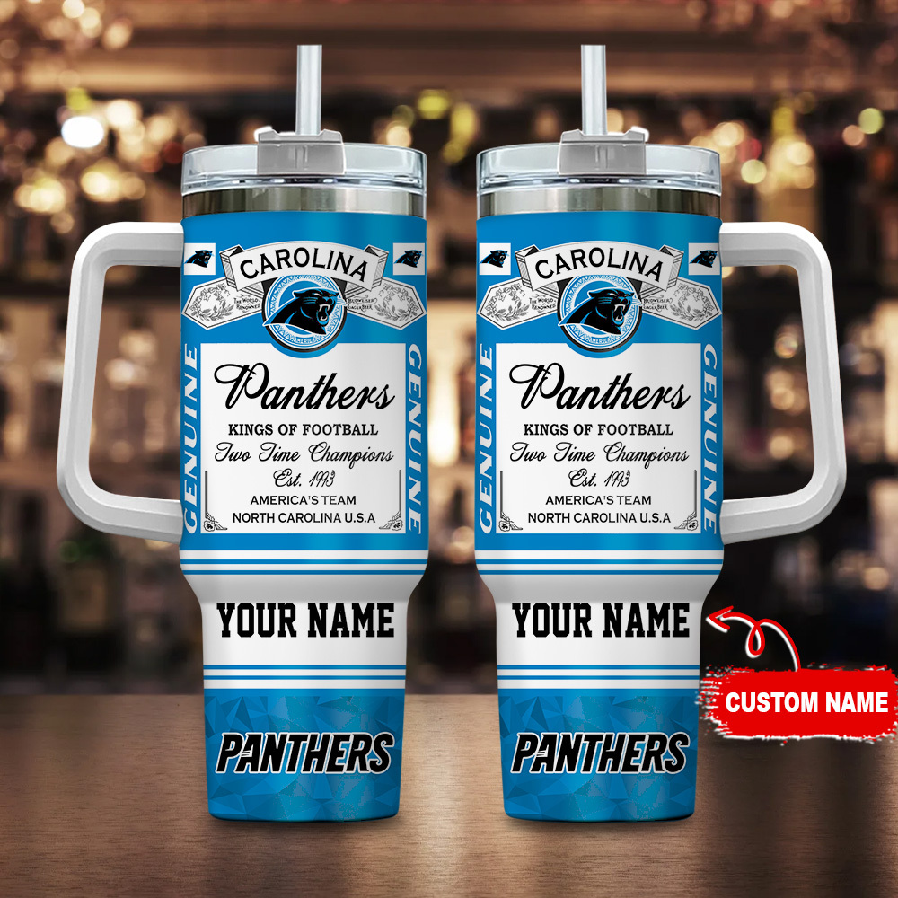 Carolina Panthers NFL Stanley Tumbler With Handle Personalized Name St9662