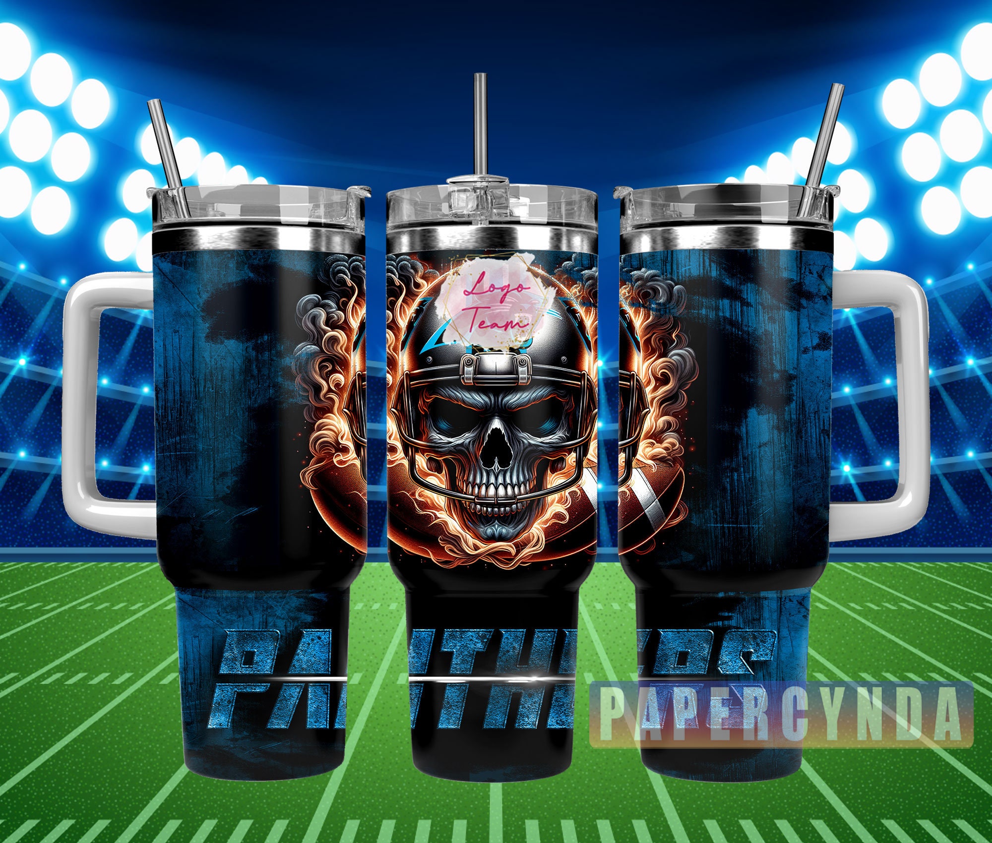 Carolina Panthers Stanley Tumbler With Handle Personalized Name St8104