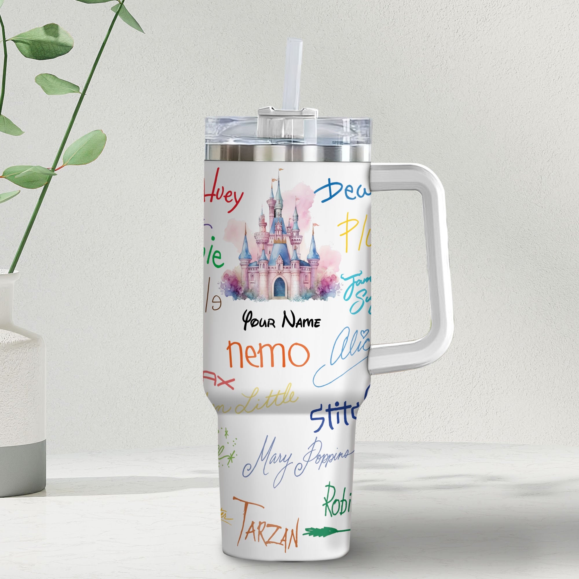 Character Signature Disney Cartoon Stanley Tumbler With Handle Personalized Name St2219