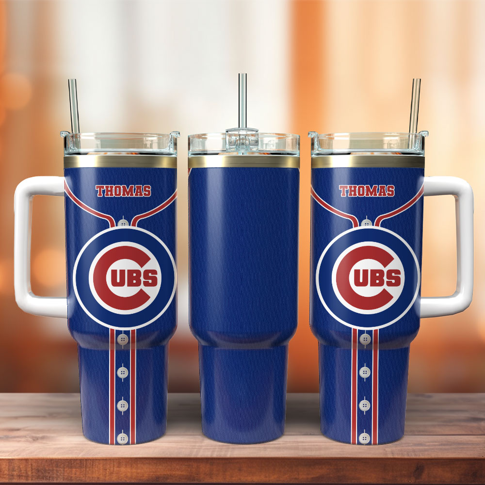 Chicago Cubs Baseball MLB Stanley Tumbler With Handle Personalized Name St6544