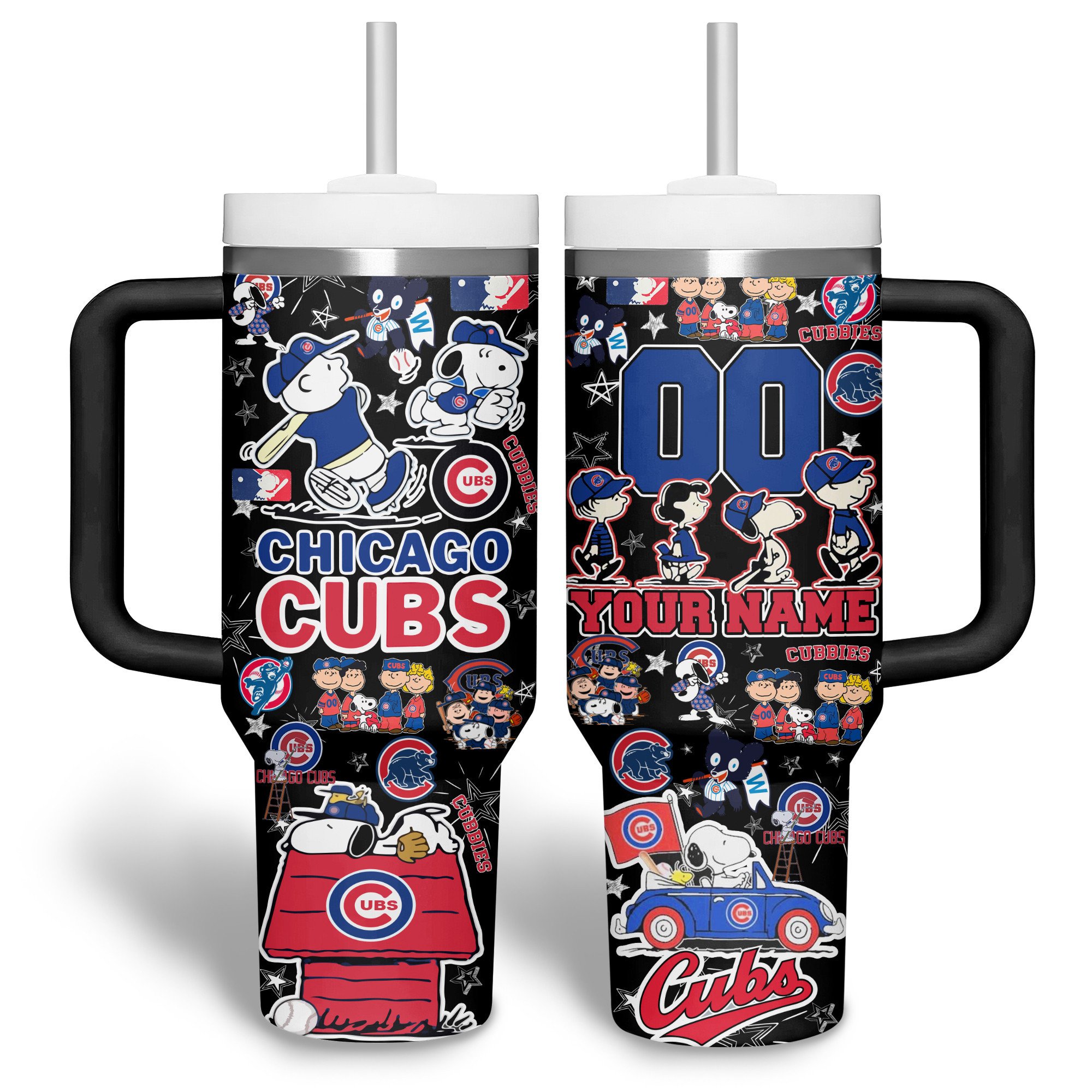 Chicago Cubs MLB Stanley Tumbler With Handle Personalized Name St4981