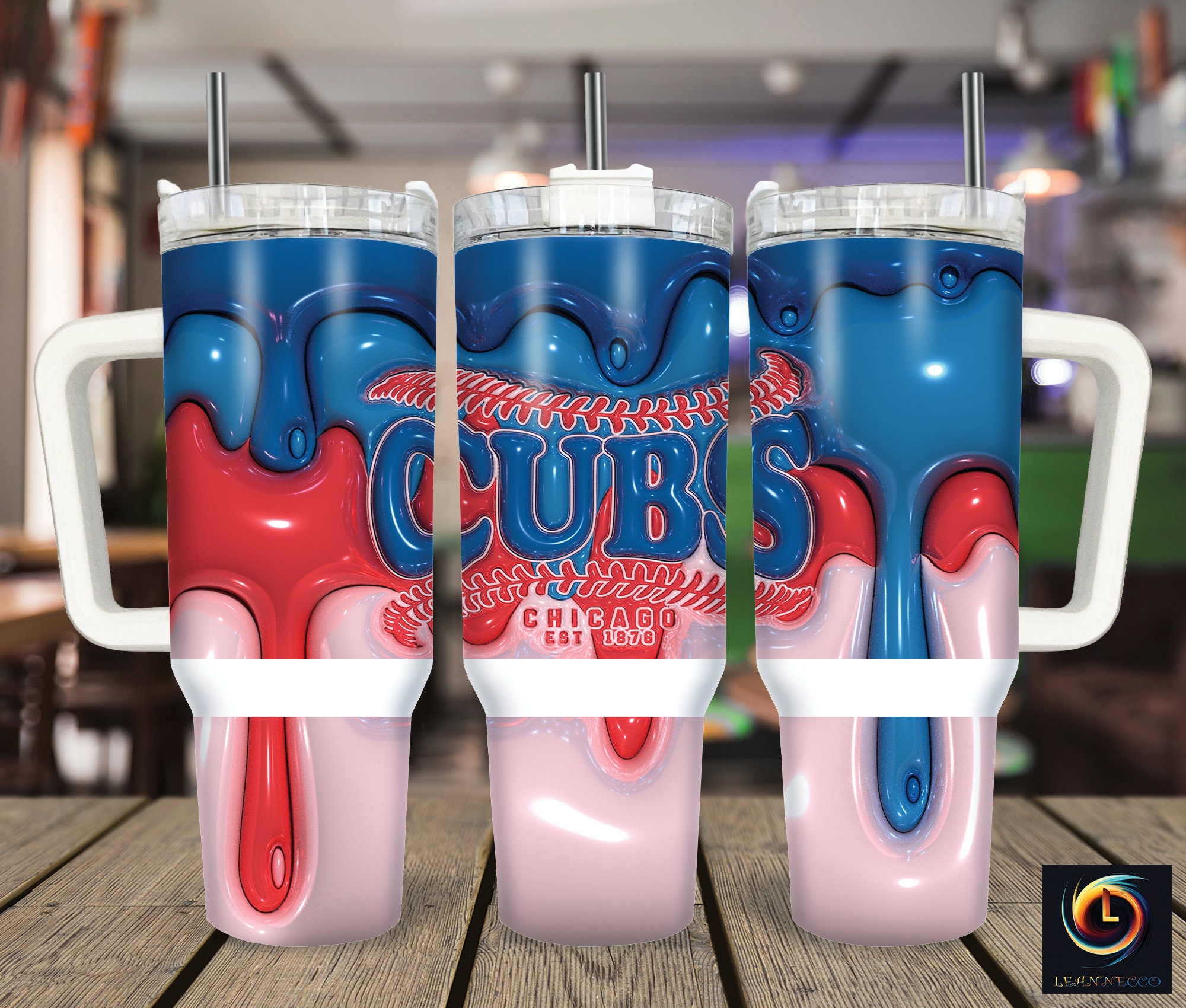 Chicago Cubs MLB Stanley Tumbler With Handle Personalized Name St7542