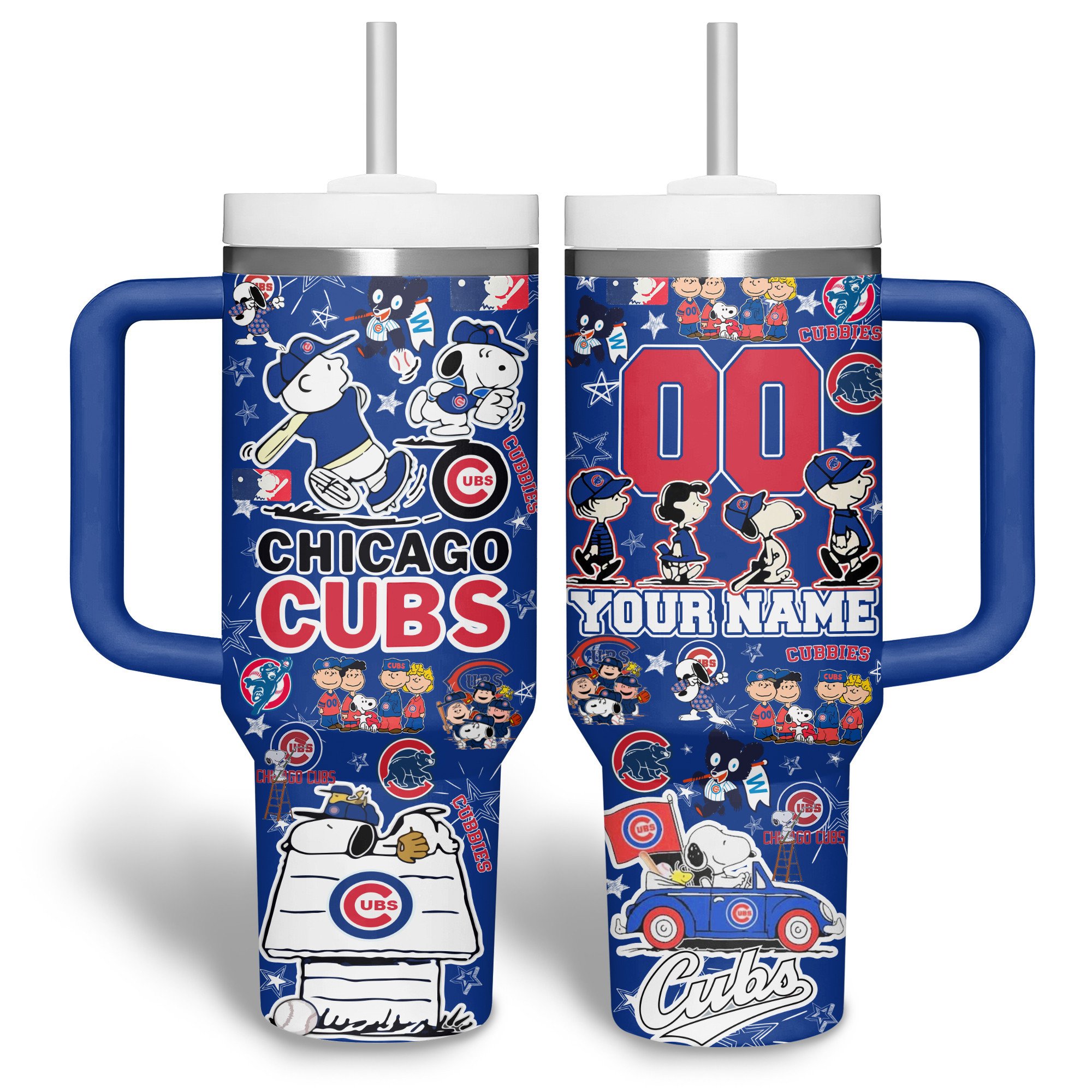 Chicago Cubs MLB Stanley Tumbler With Handle Personalized Name St9714