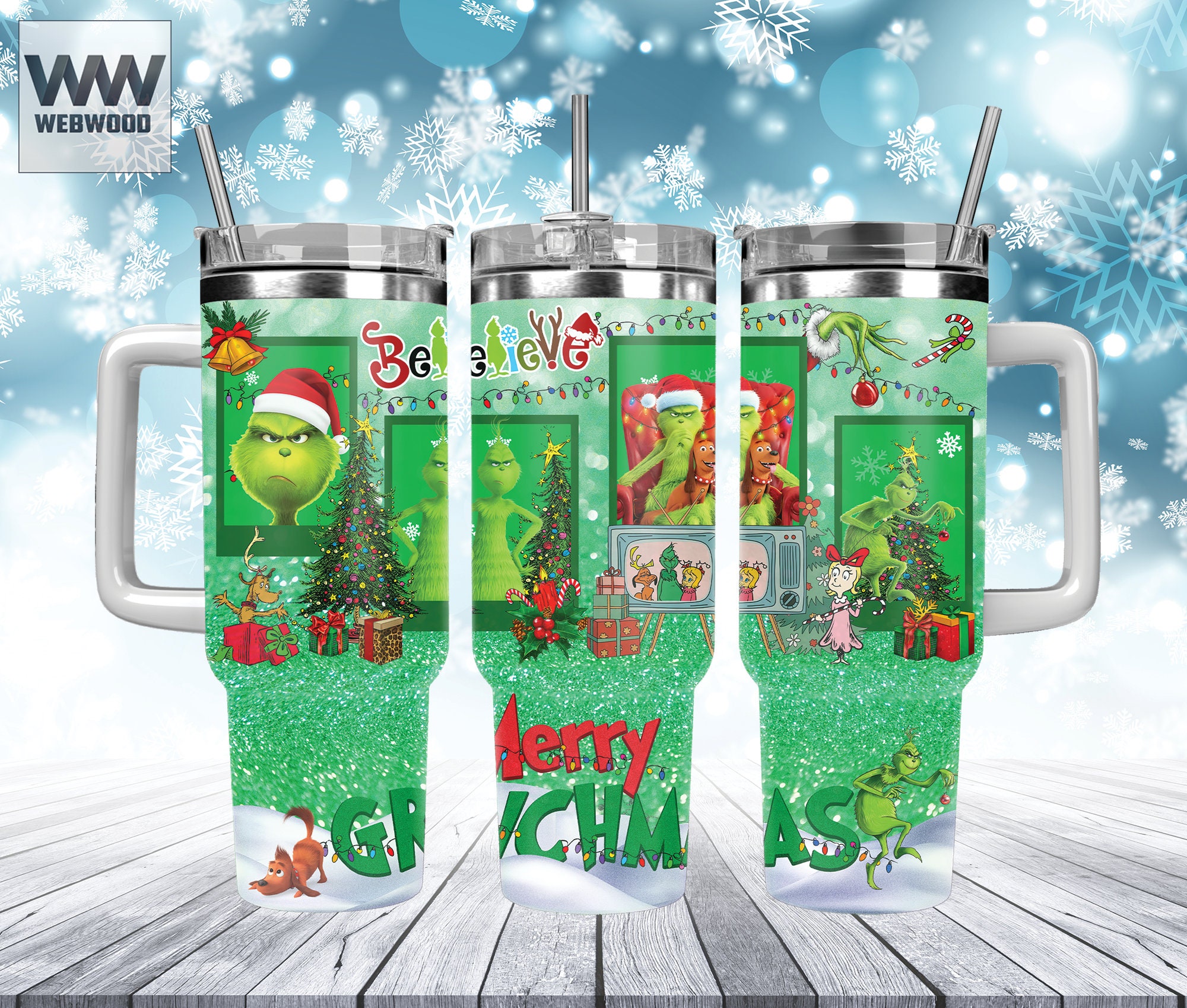 Christmas Grinch Movies Stanley Tumbler With Handle Personalized Name St8516