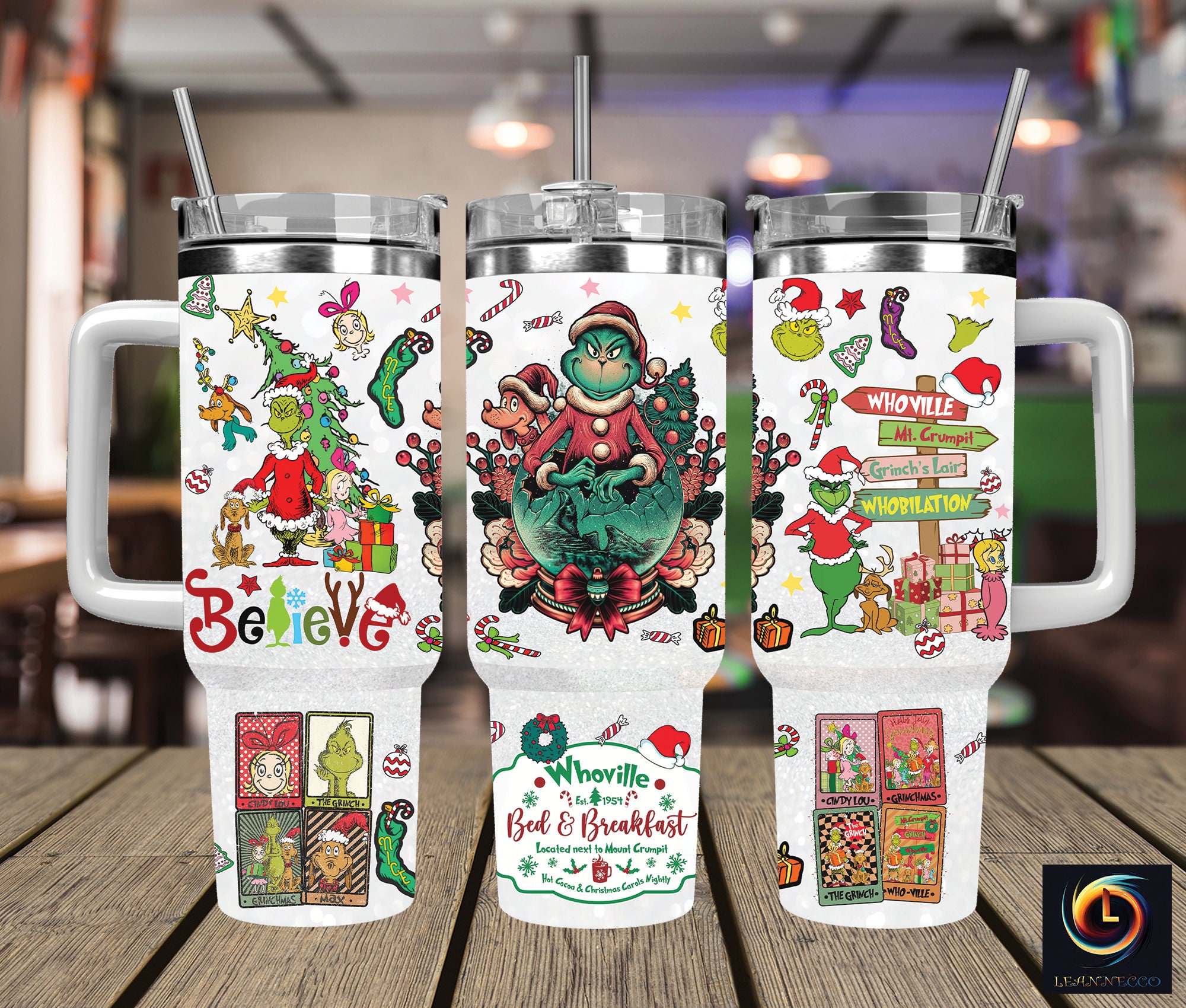 Christmas Grinch Movies Stanley Tumbler With Handle Personalized Name St9148