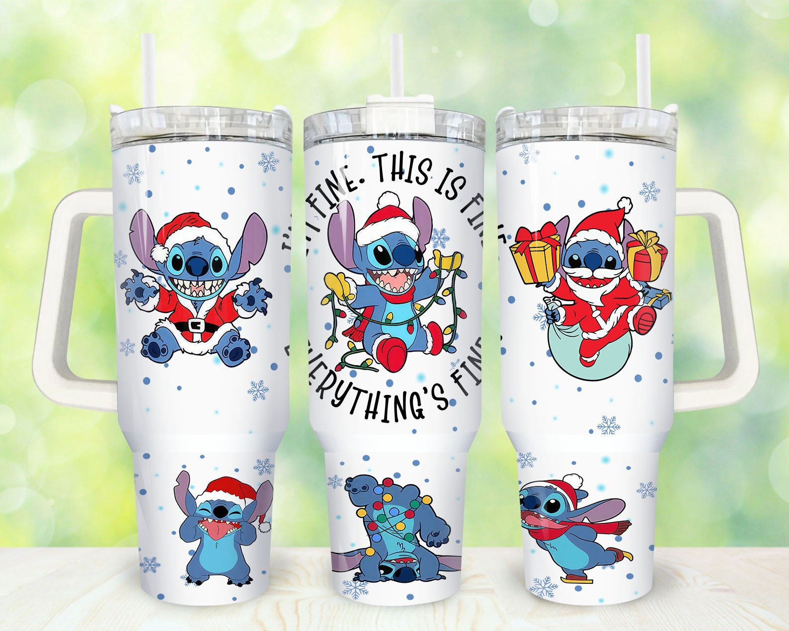 Christmas Stitch Disney Cartoon Stanley Tumbler With Handle Personalized Name St8157