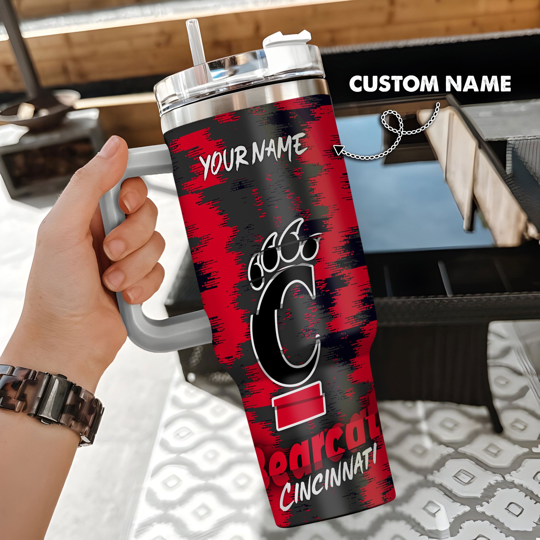 Cincinnati Bearcats Stanley Tumbler Personalized Name St9966