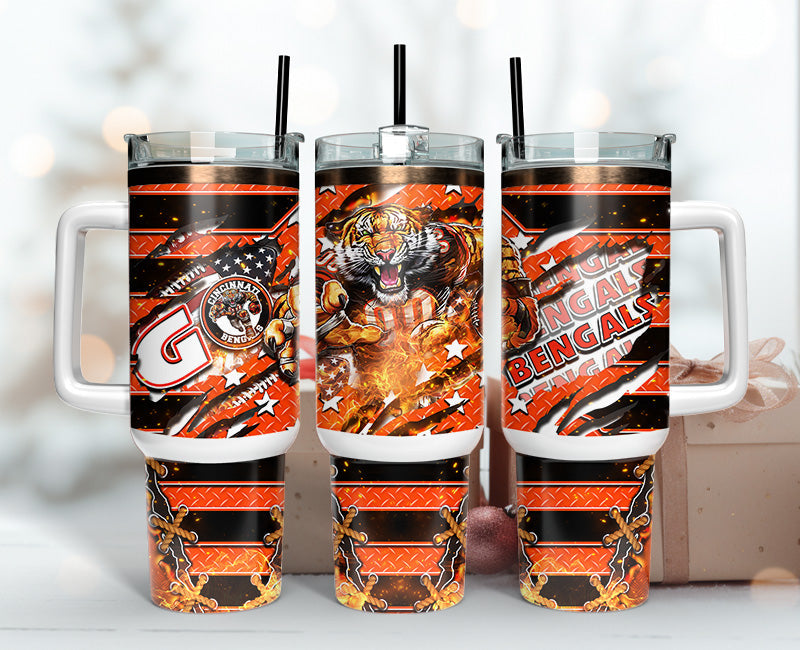 Cincinnati Bengals NFL Mascot Stanley Tumbler With Handle Personalized Name St6615