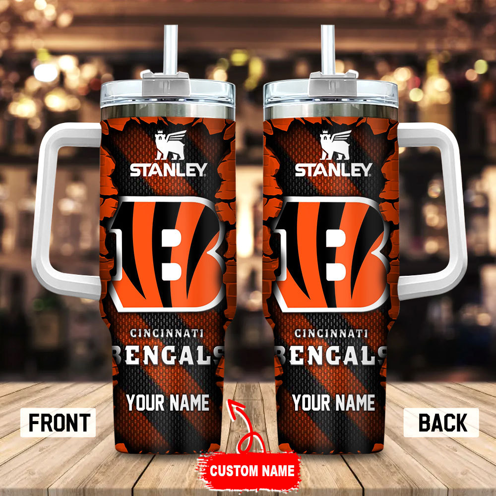 Cincinnati Bengals NFL Stanley Tumbler With Handle Personalized Name St9680