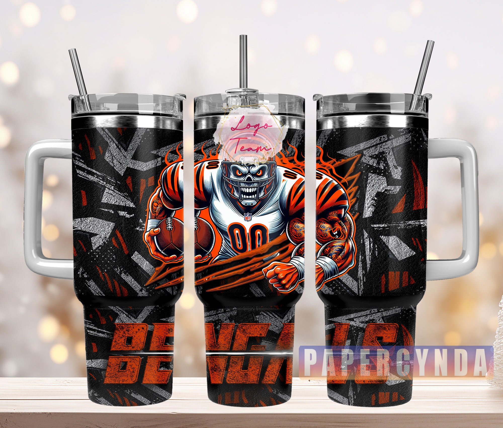 Cincinnati Bengals Stanley Tumbler With Handle Personalized Name St2406