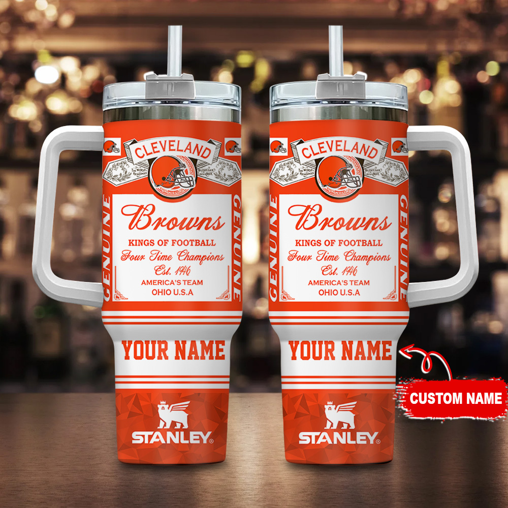 Cleveland Browns NFL Kings Of Football Stanley Tumbler With Handle Personalized Name St3642