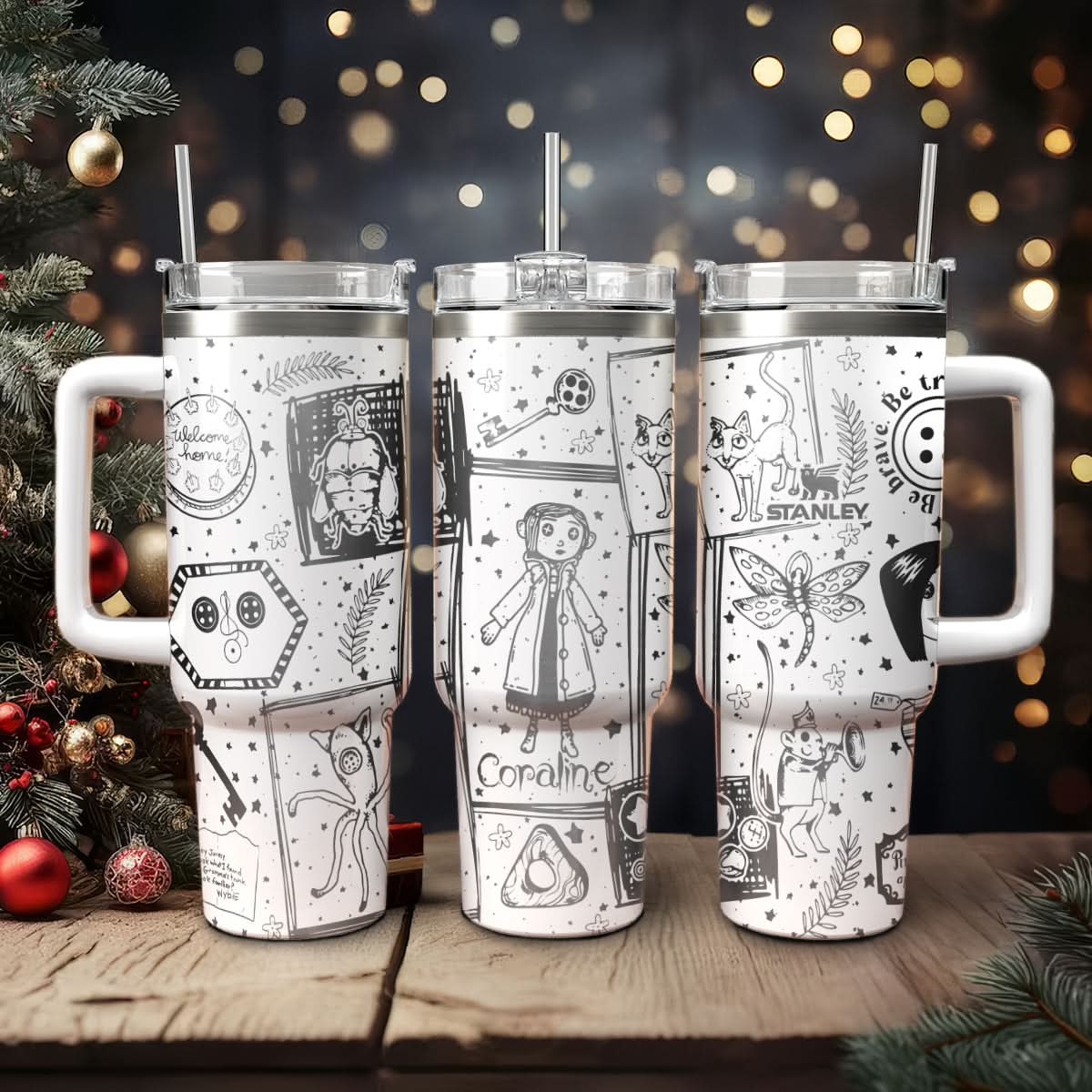 Coraline Cartoon Stanley Tumbler With Handle Personalized Name St3207