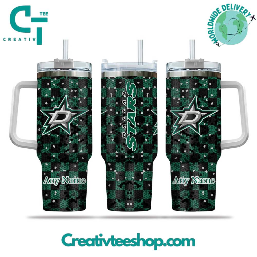Dallas Stars NHL Stanley Tumbler With Handle Personalized Name St2482