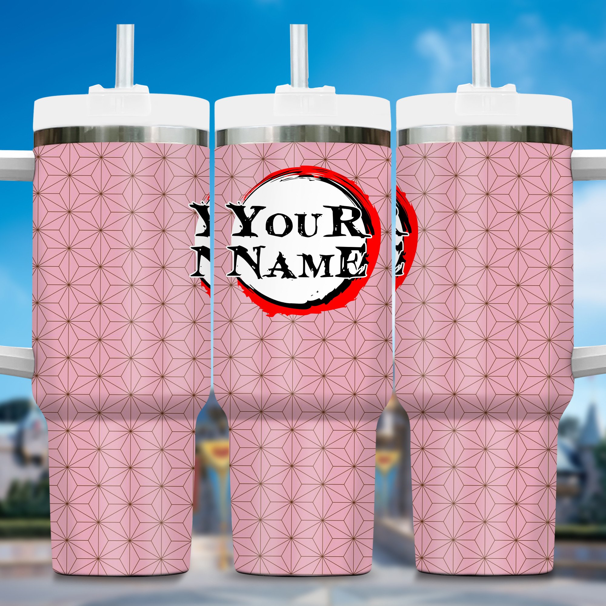 Demon Slayer Anime Stanley Tumbler With Handle Personalized Name St7674