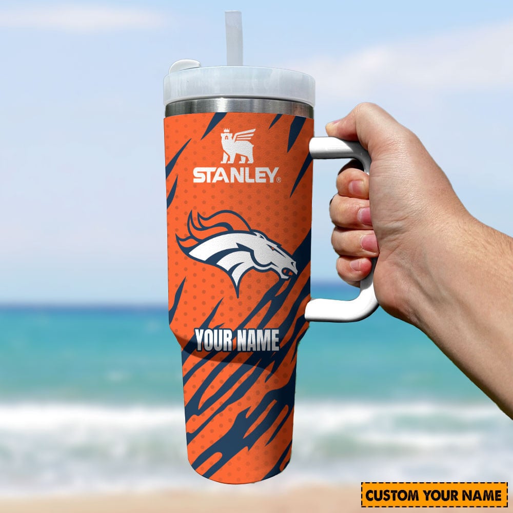Denver Broncos NFL Stanley Tumbler With Handle Personalized Name St1674