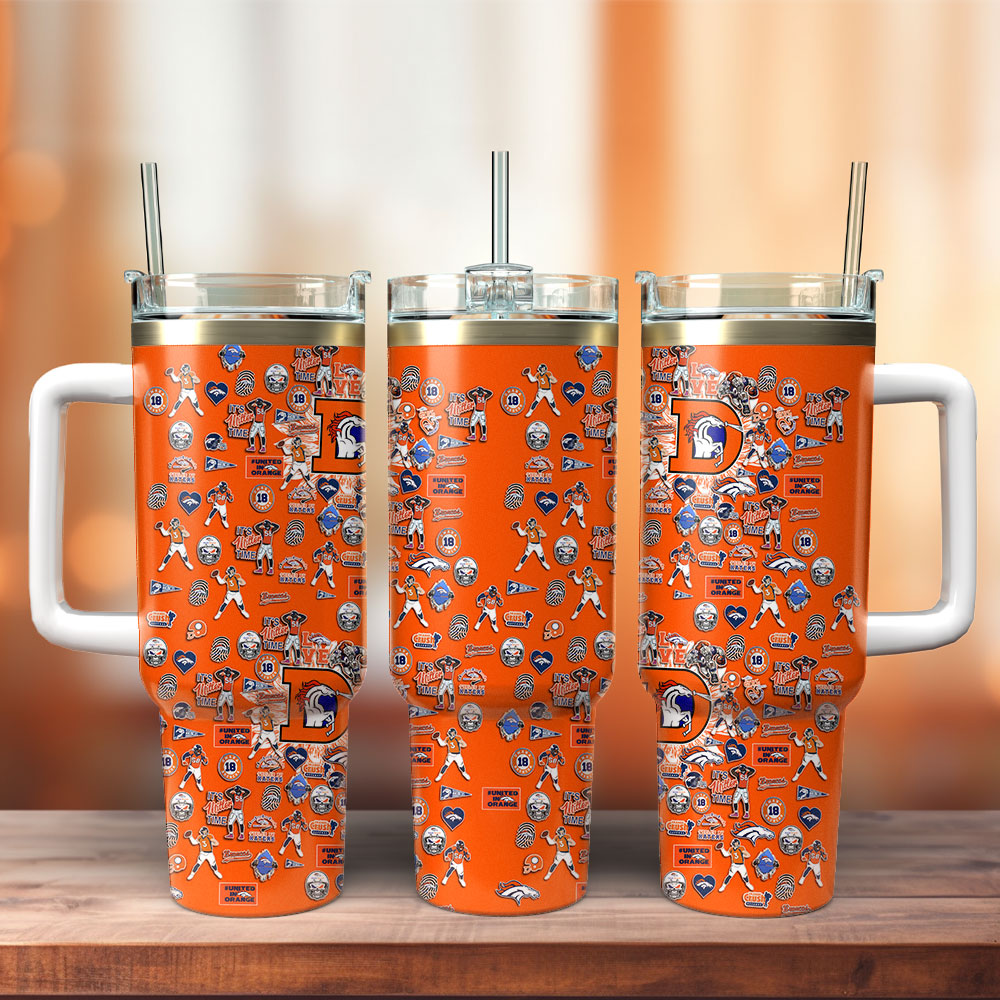 Denver Broncos NFL Stanley Tumbler With Handle Personalized Name St1906