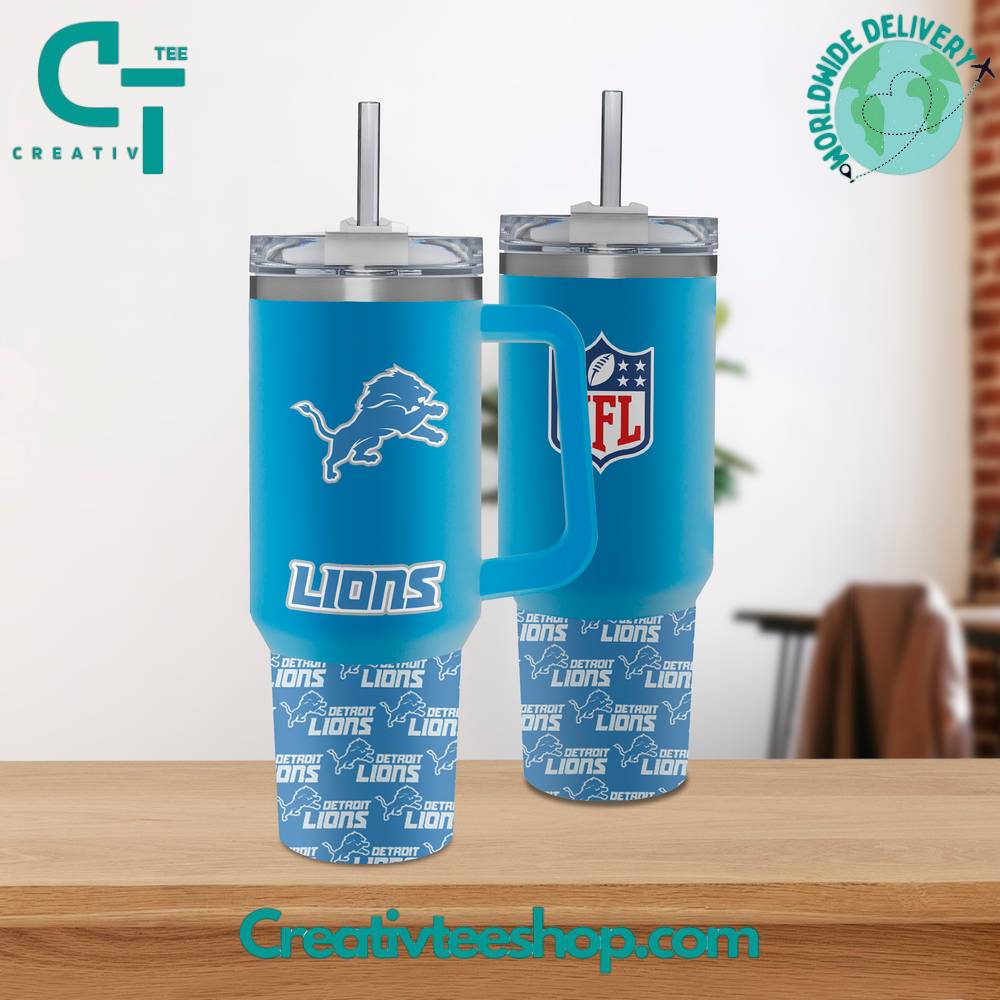 Detroit Lions NFL Stanley Tumbler With Handle Personalized Name St4227