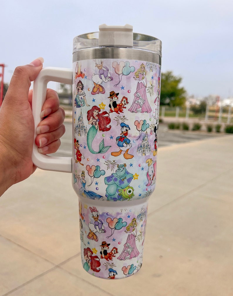 Disney Characters Cartoon Stanley Tumbler With Handle Personalized Name St1649