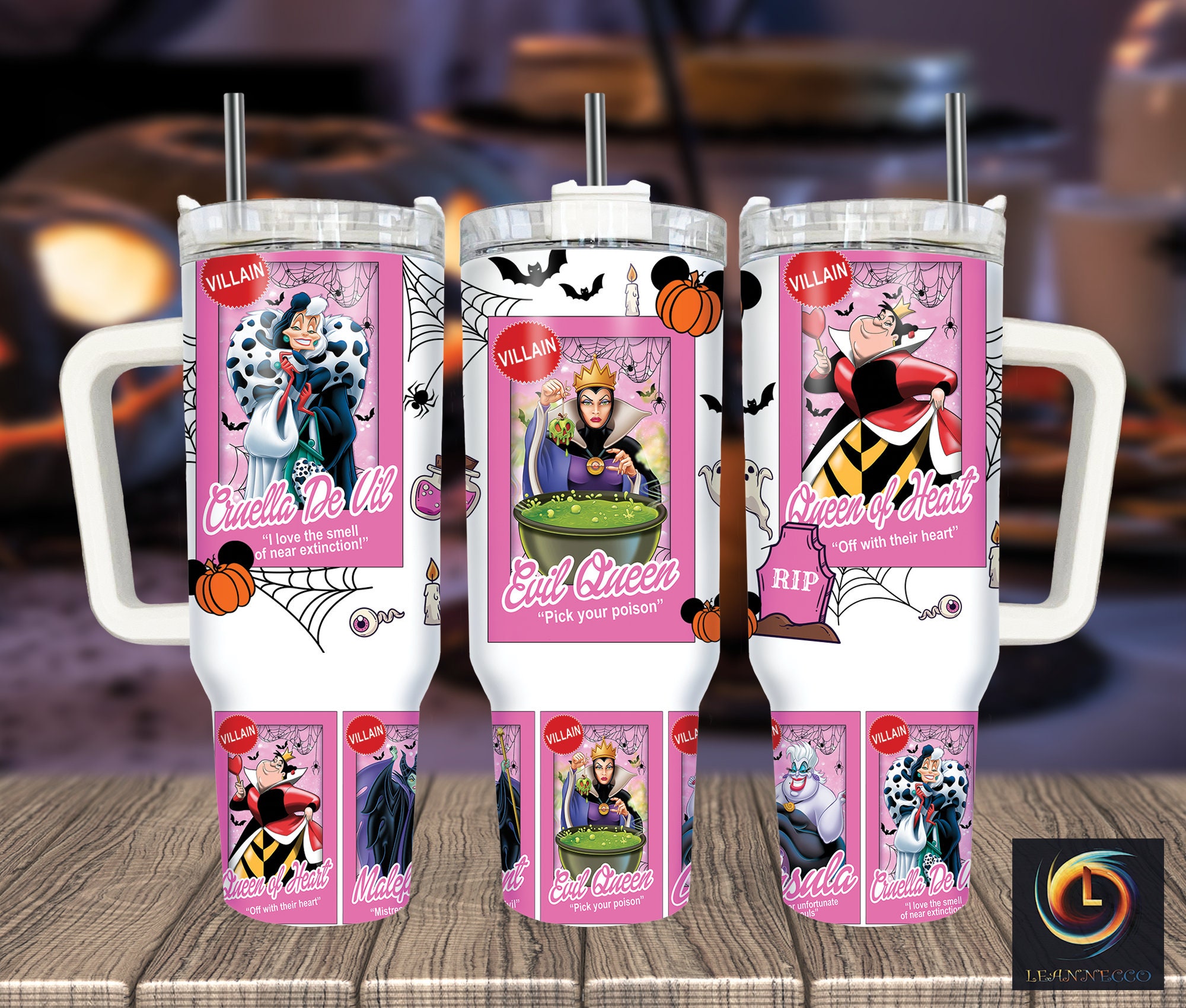 Disney Villains Cartoon Stanley Tumbler With Handle Personalized Name St6518
