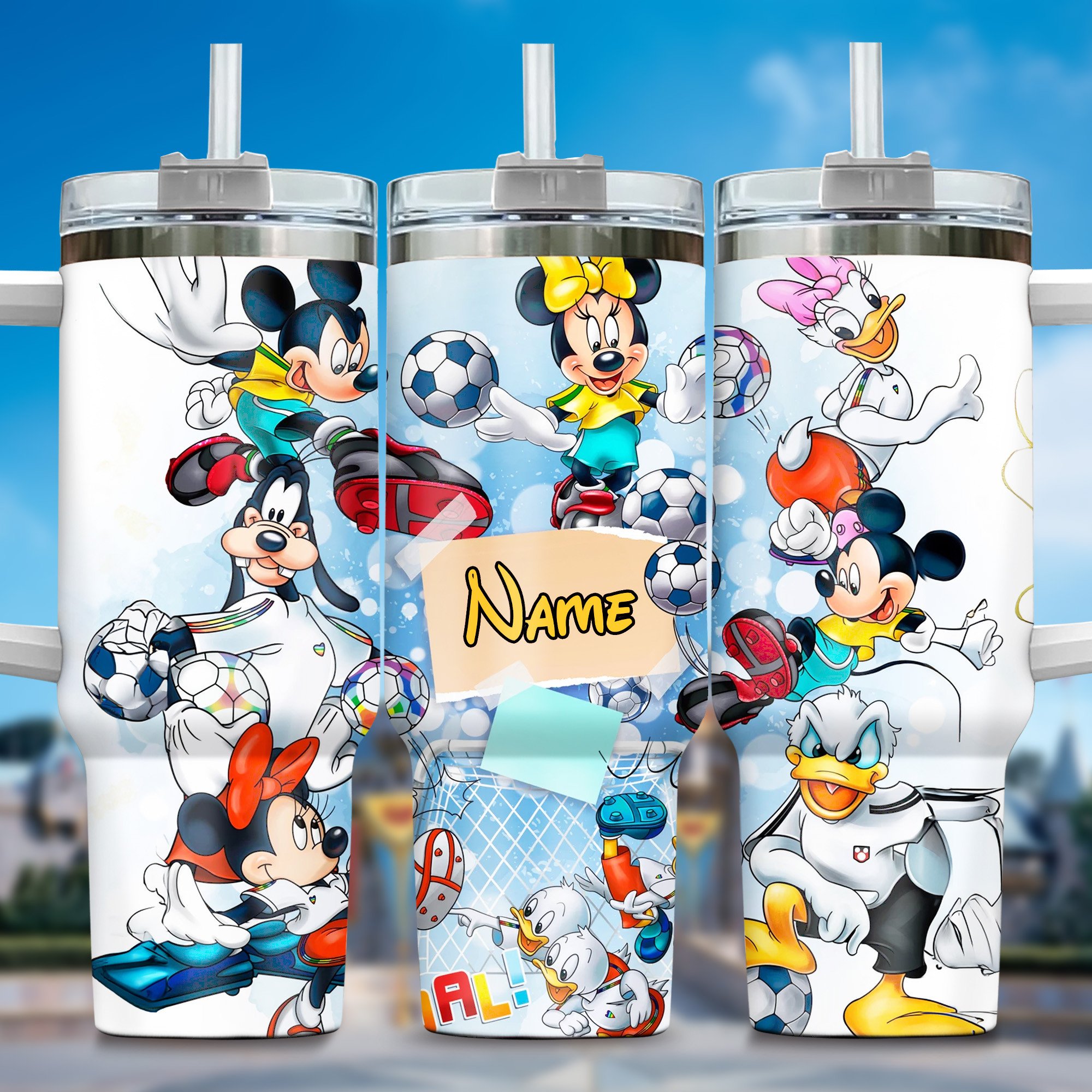 Donald Duck Cartoon Stanley Tumbler With Handle Personalized Name St9815