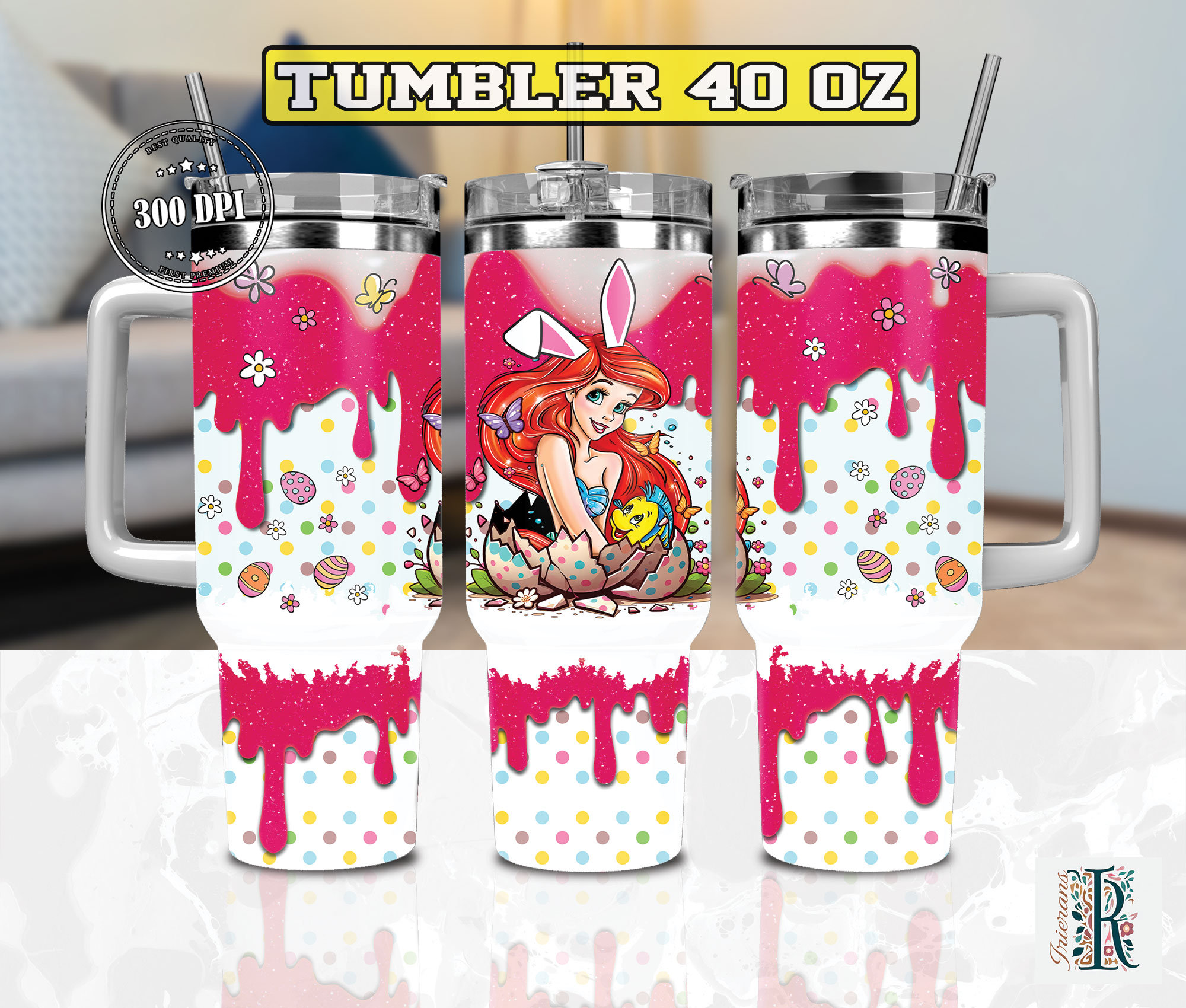 Easter Ariel The Little Mermaid Disney Cartoon Stanley Tumbler With Handle Personalized Name St6917