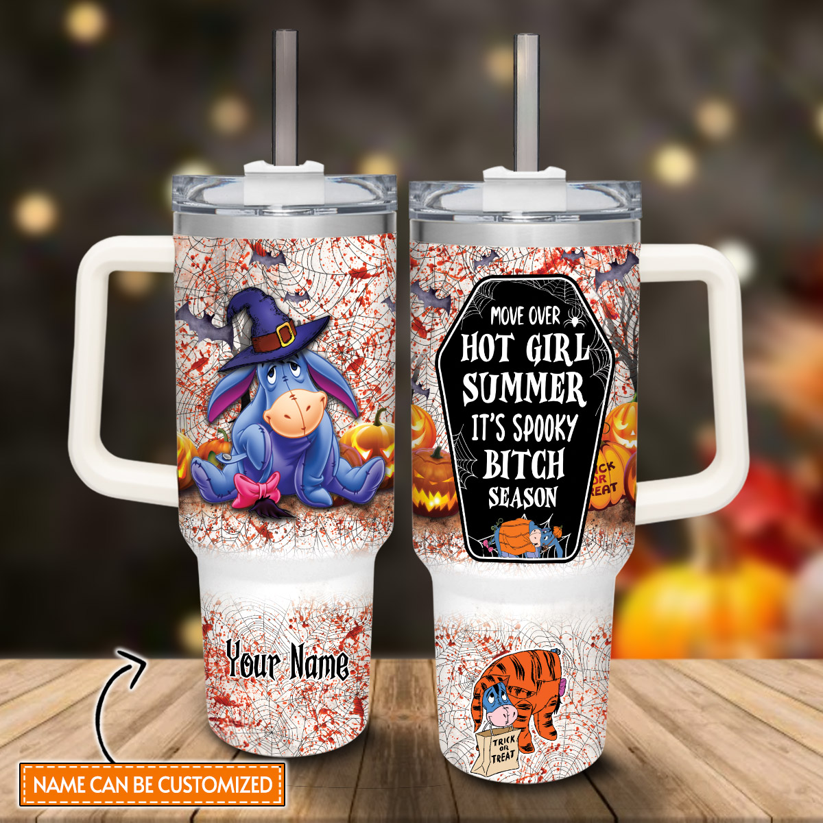 Eeyore Winnie the Pooh Cartoon Stanley Tumbler With Handle Personalized Name St8837